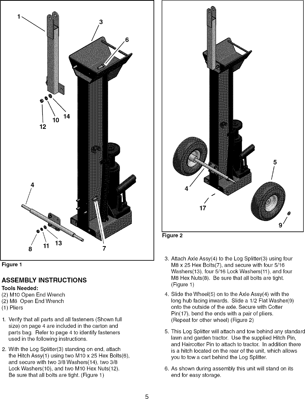 Page 5 of 8 - Craftsman 48624540 User Manual  10 TON HYDRAULIC LOG SPLITTER - Manuals And Guides L0503120