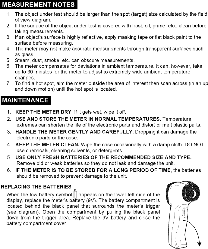 Page 4 of 8 - Craftsman 50466 User Manual  HIGH TEMPERATURE INFRARED THERMOMETER - Manuals And Guides L0908443