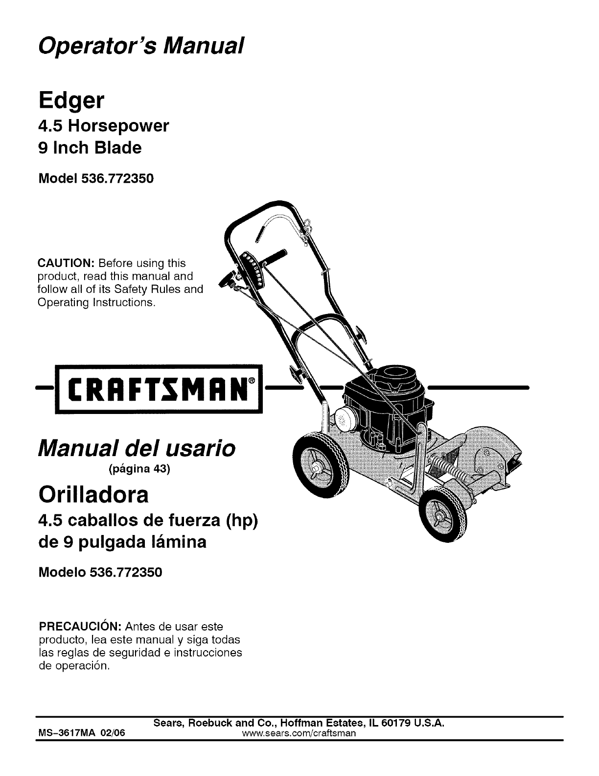 Craftsman Lawn Edger Parts Manual