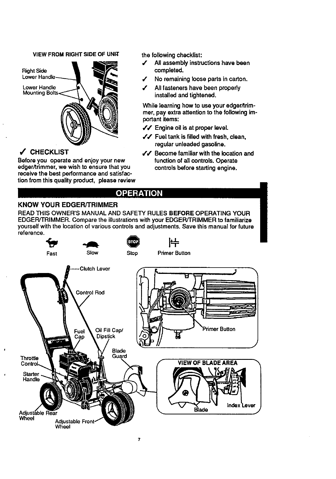 Craftsman 536797480 User Manual 3.8 HP 9 EDGER/TRIMMER Manuals And