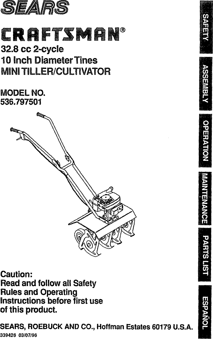 Craftsman Mini Tiller Manual
