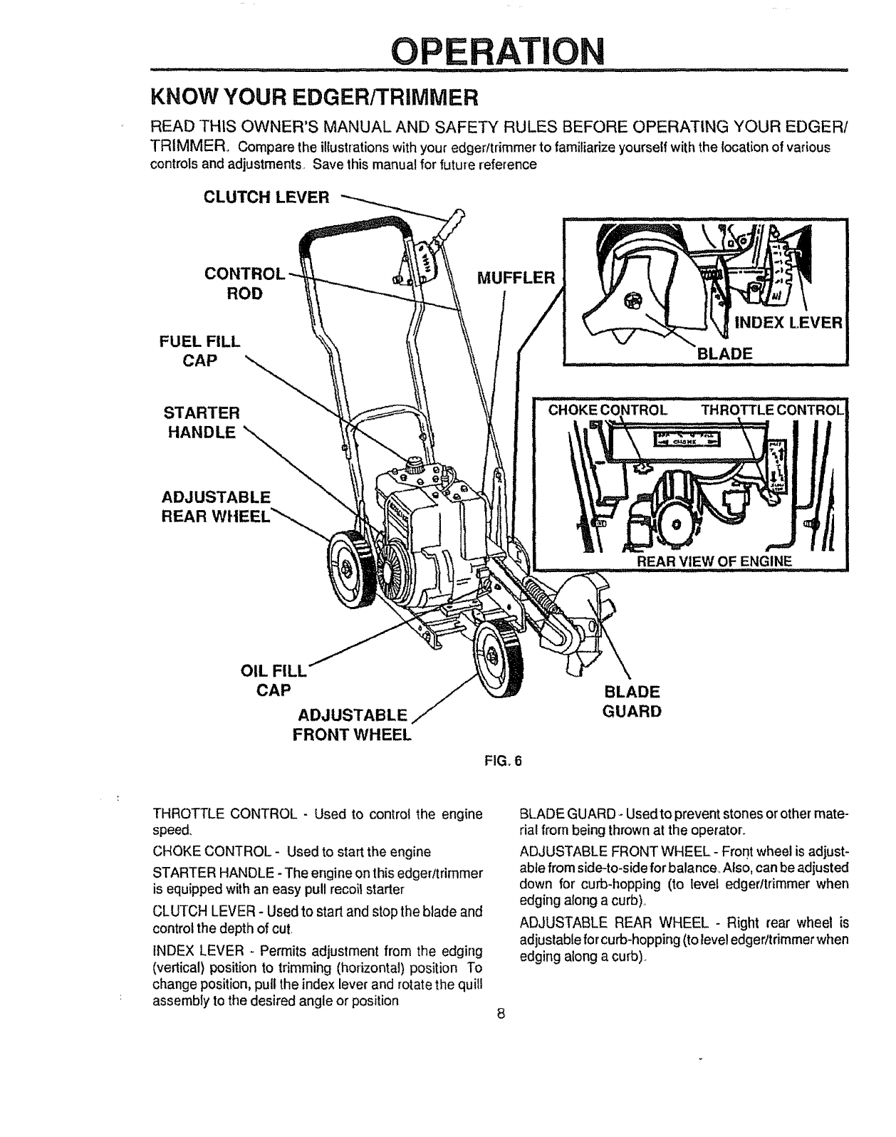 Craftsman 536797561 User Manual 3.0 H. P. EDGER/TRIMMER Manuals And