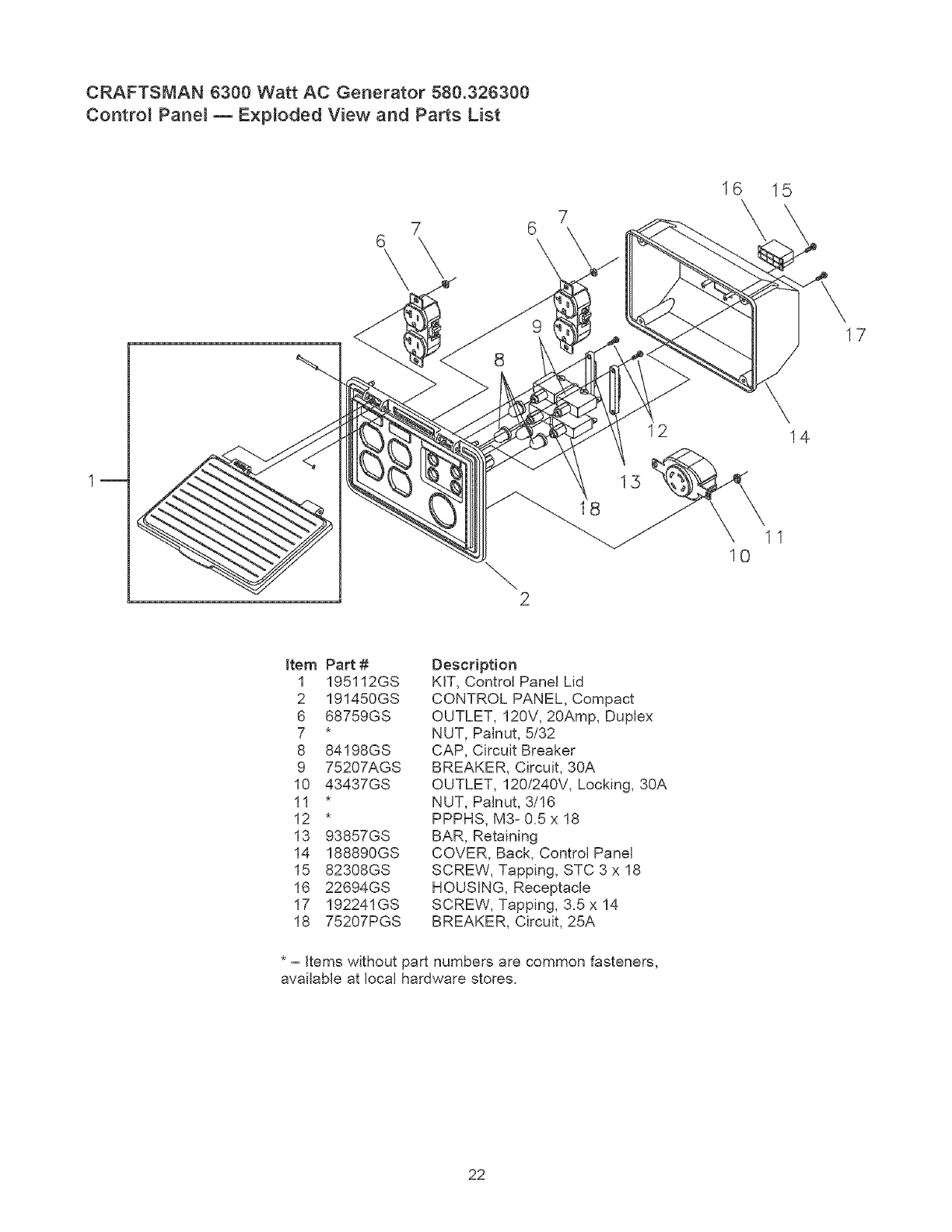 Craftsman 580326300 User Manual GENERATOR Manuals And Guides L0501055