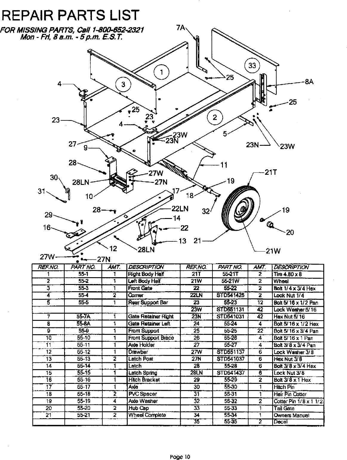 Page 10 of 12 - Craftsman 610243551 User Manual  DUMP CART - Manuals And Guides L0304243