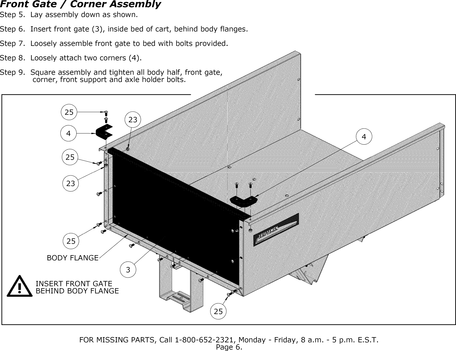 Page 6 of 10 - Craftsman 610246262 User Manual  EASY DUMP CART - Manuals And Guides L0901385