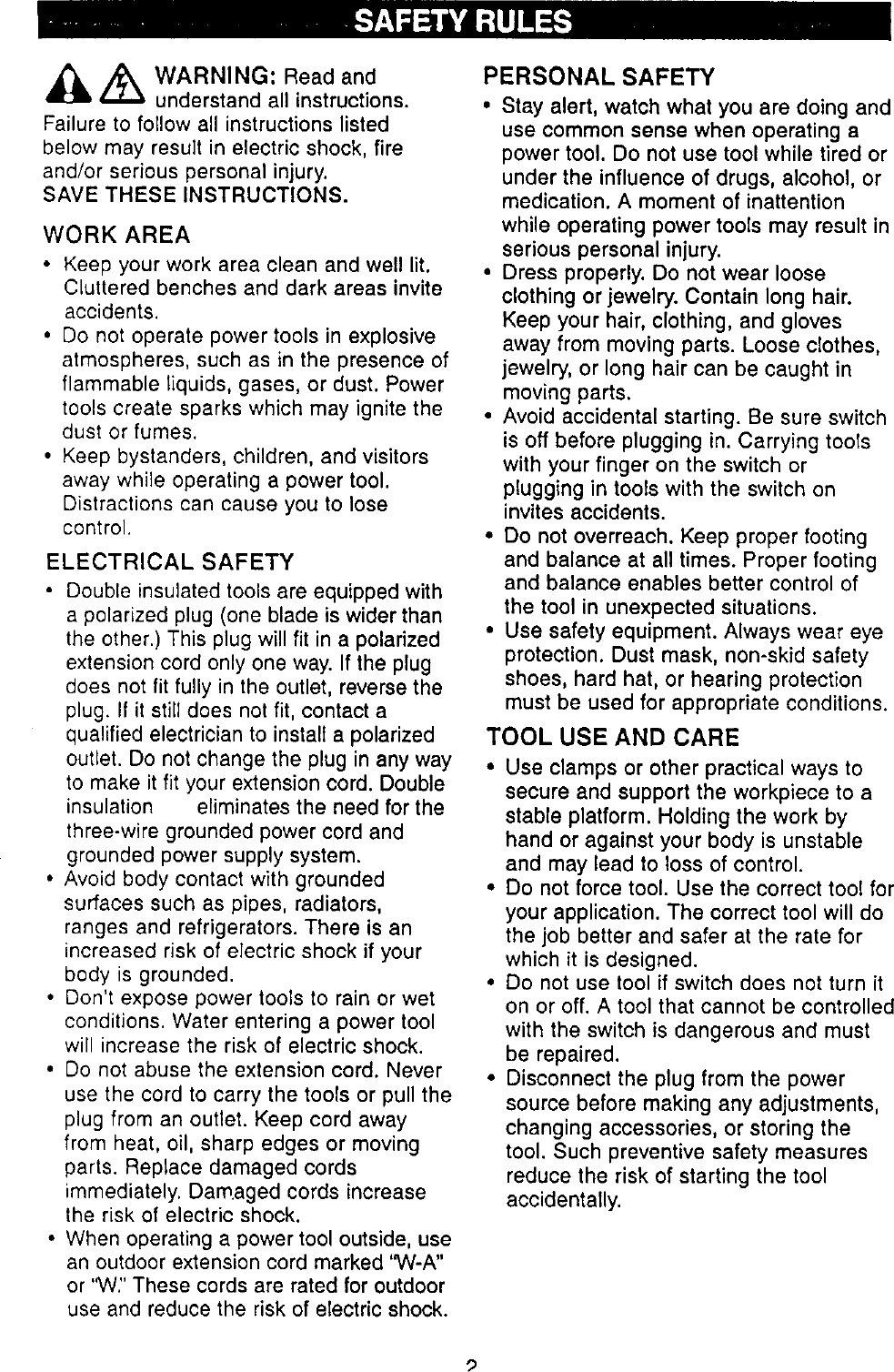 Page 2 of 7 - Craftsman 646106591 User Manual  BUFFER/POLISHER SYSTEM - Manuals And Guides L0020229