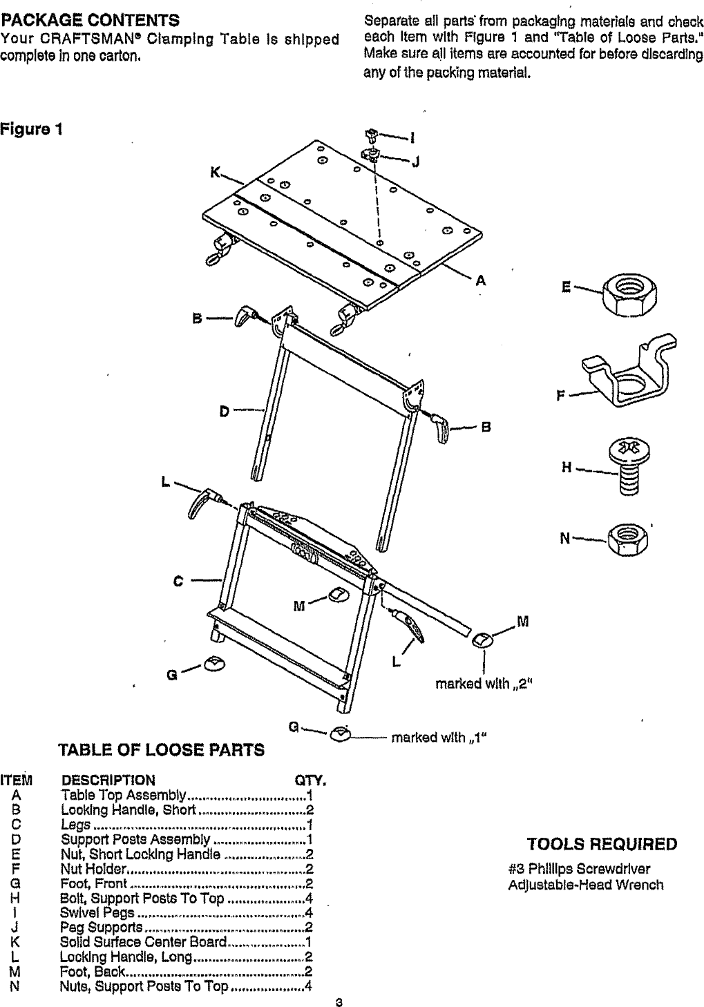 Page 3 of 10 - Craftsman 695657960 User Manual  WORKBENCH - Manuals And Guides L0809503