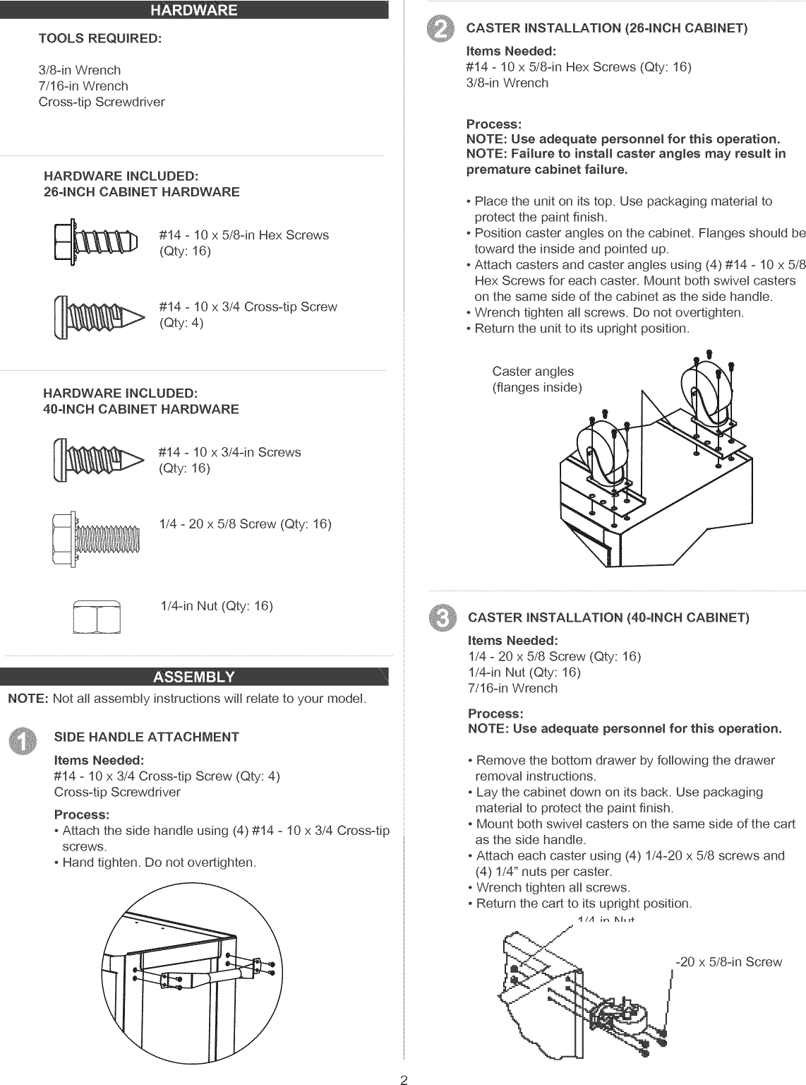 Page 2 of 8 - Craftsman 706024000 User Manual  TOOL CHEST - Manuals And Guides 1309057L