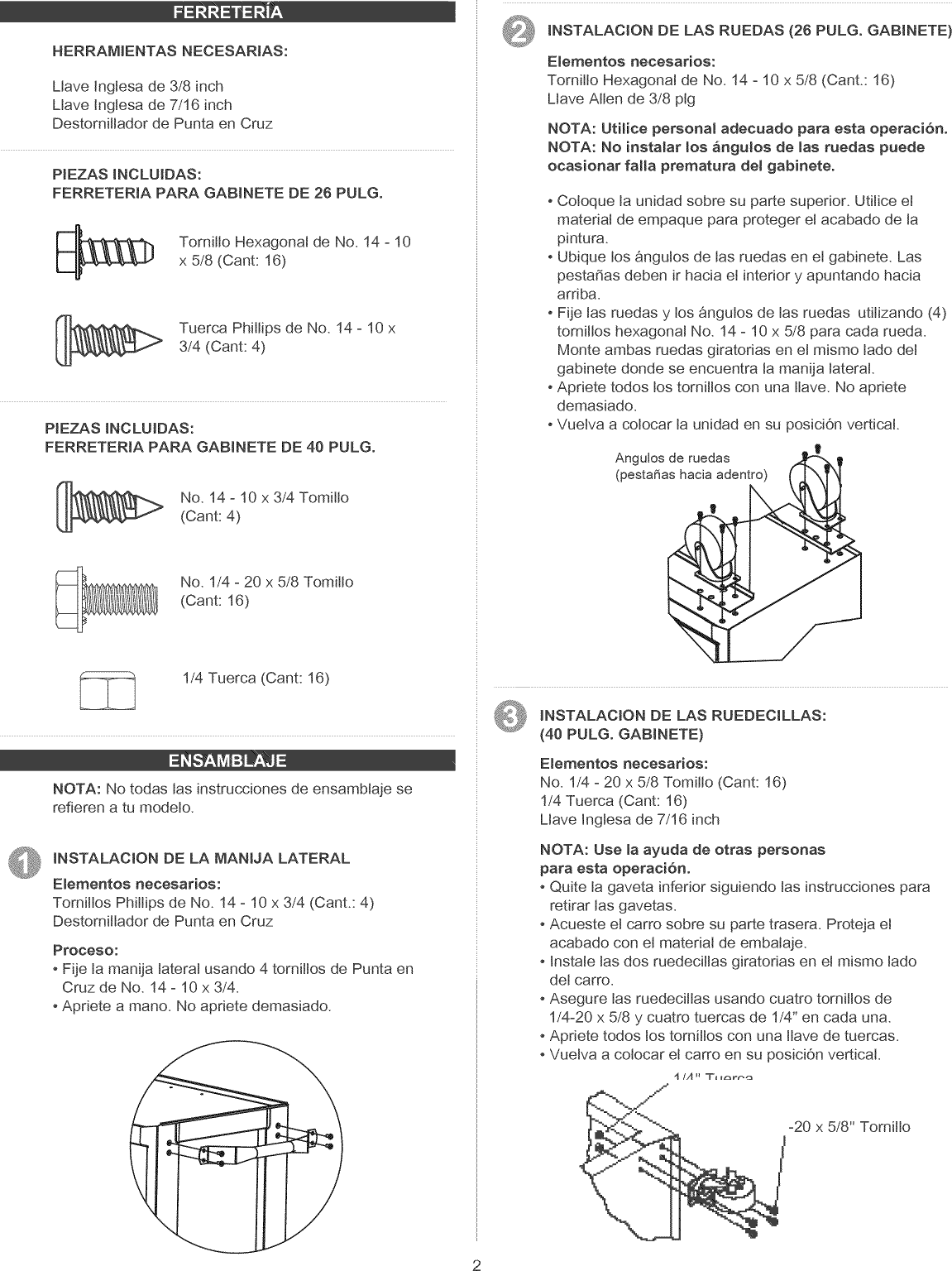 Page 6 of 8 - Craftsman 706024000 User Manual  TOOL CHEST - Manuals And Guides 1309057L