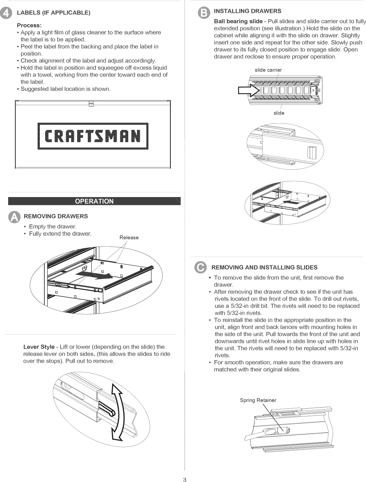 Page 3 of 8 - Craftsman 706029160 1302286L User Manual  TOOL CHEST - Manuals And Guides