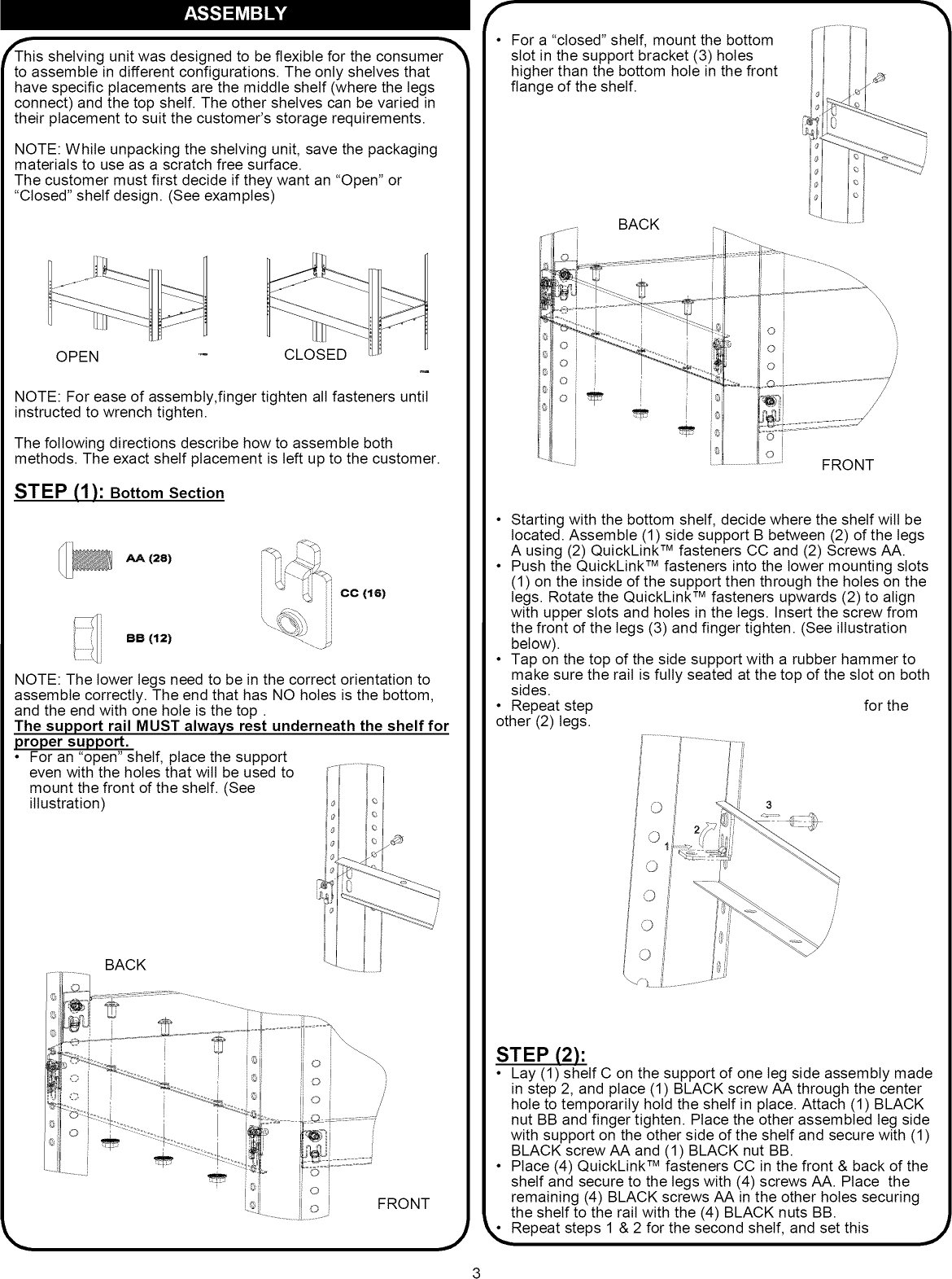 Craftsman 706149010 L0910320 User Manual SHELF UNIT Manuals And Guides