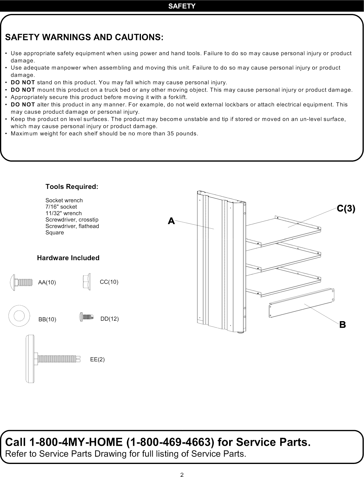 Craftsman 706149410 L1002169 User Manual SHELF UNIT Manuals And Guides