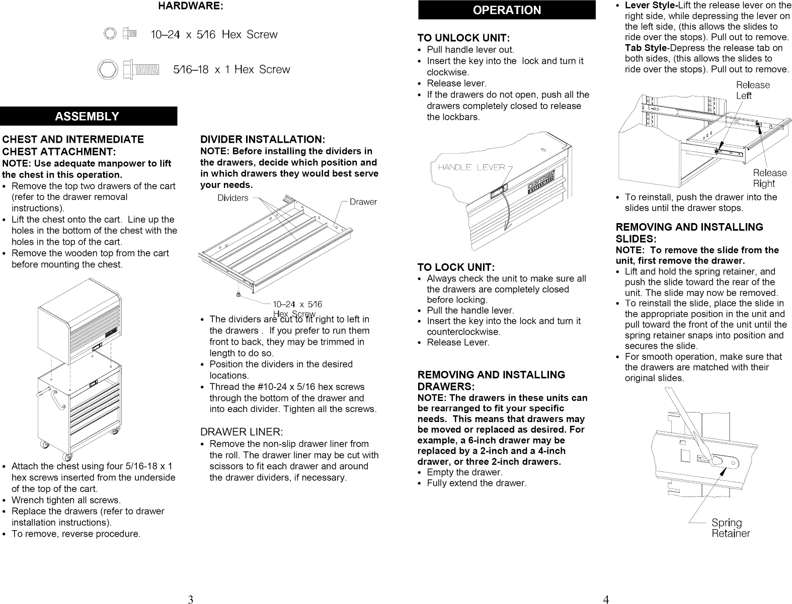 Craftsman 706182500 User Manual Drawer Chest Manuals And Guides