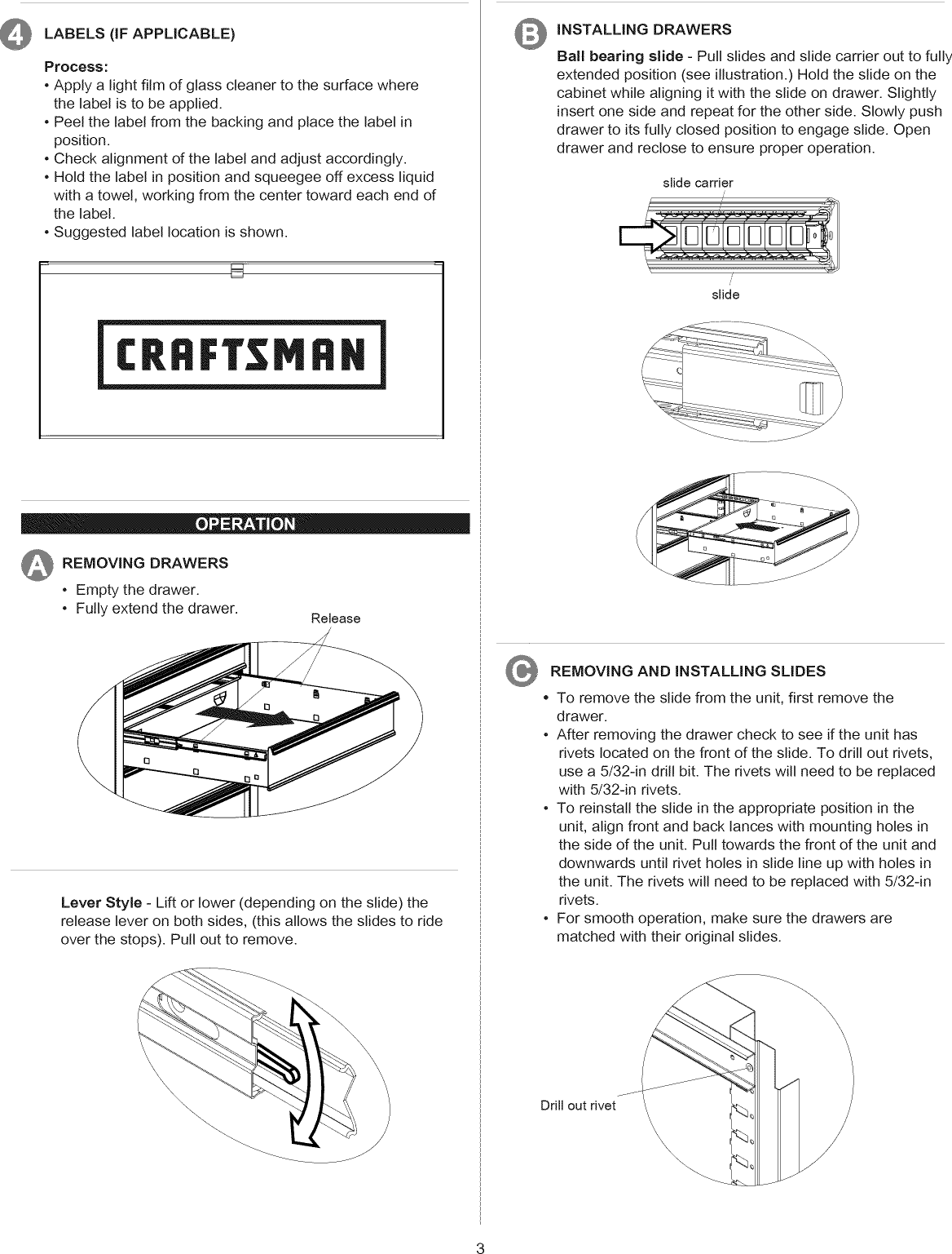 Page 3 of 8 - Craftsman 706208810 User Manual  TOOL CHEST - Manuals And Guides 1501203L