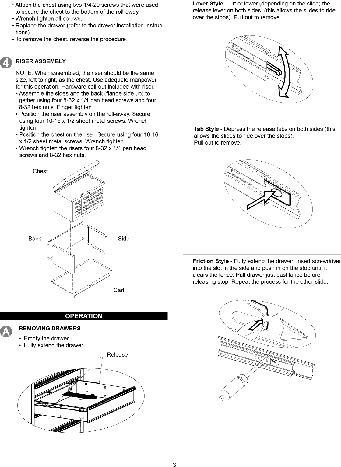 Page 3 of 8 - Craftsman 70631013 1207059L User Manual  TOOL CHEST - Manuals And Guides