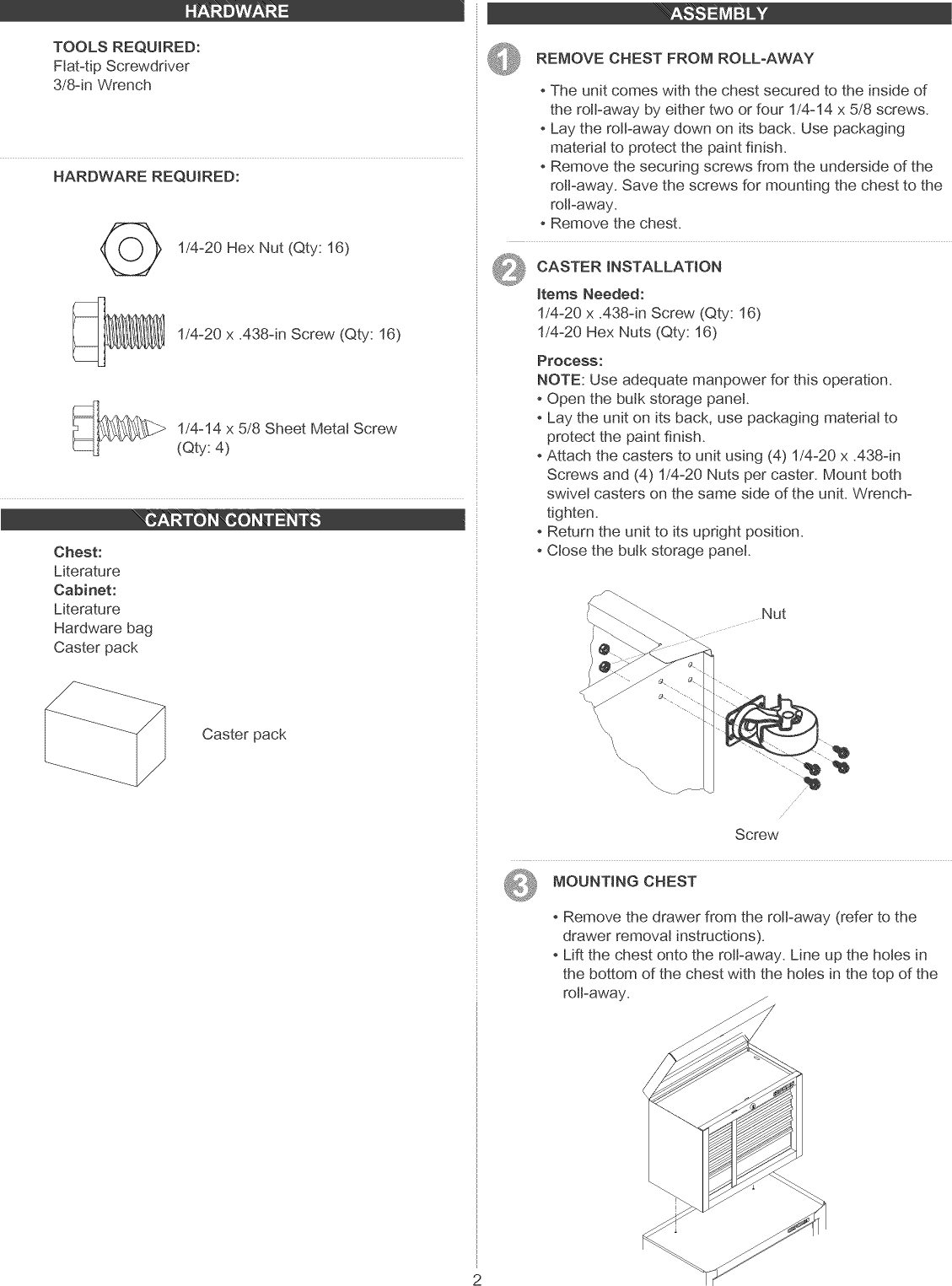 Page 2 of 8 - Craftsman 706323180 User Manual  TOOL CABINET - Manuals And Guides 1311199L