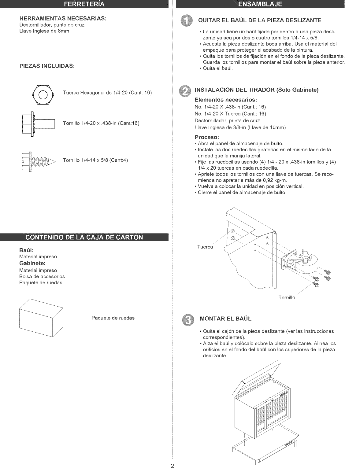 Page 6 of 8 - Craftsman 706323180 User Manual  TOOL CABINET - Manuals And Guides 1311199L