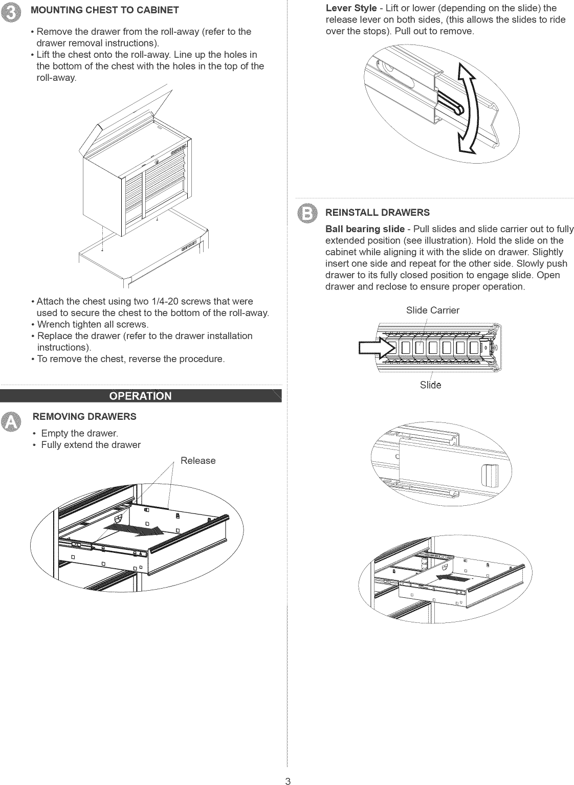 Craftsman 706333920 1208060L User Manual TOOL CHEST Manuals And Guides