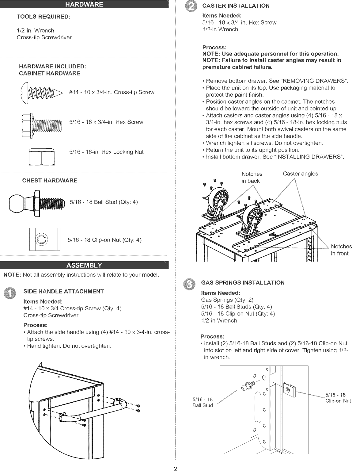 Page 2 of 8 - Craftsman 706452580 User Manual  TOOL CHEST - Manuals And Guides 1409282L