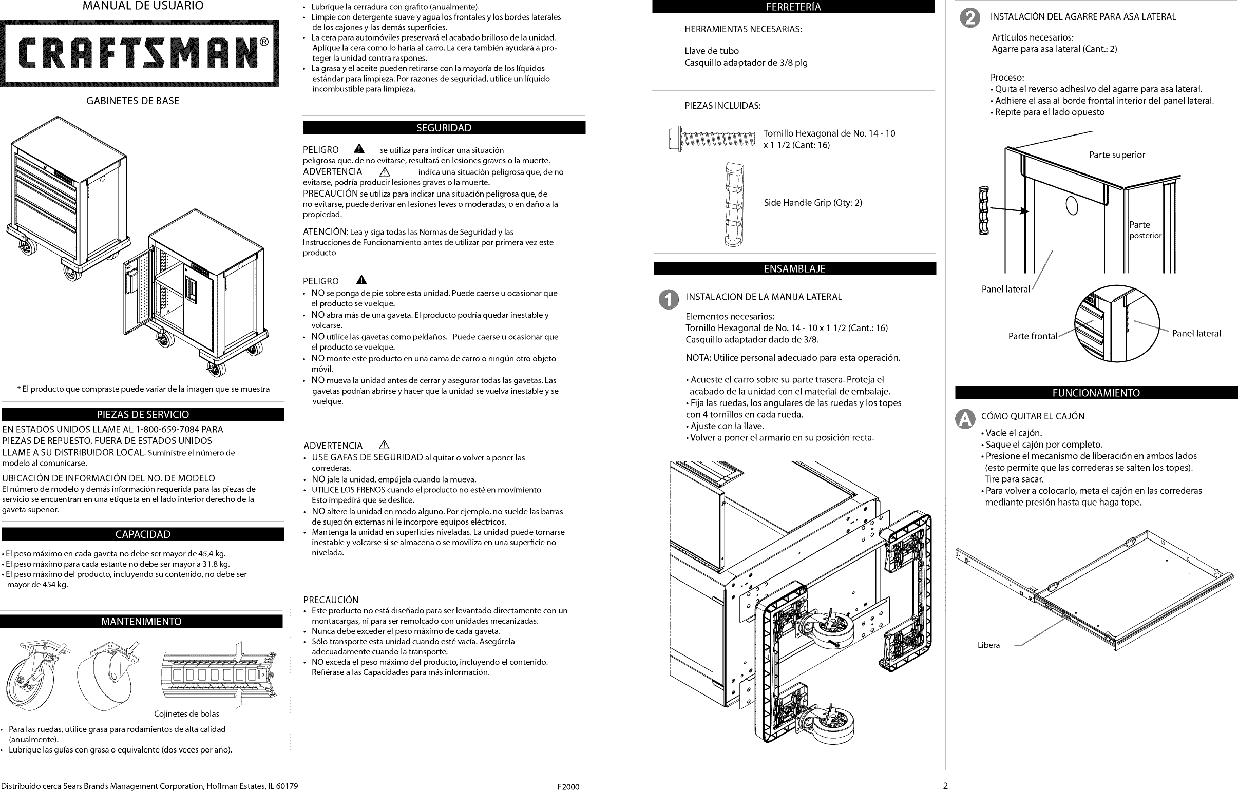 Page 3 of 4 - Craftsman 706466340 User Manual  MOBILE TOOL CHEST - Manuals And Guides 1409291L