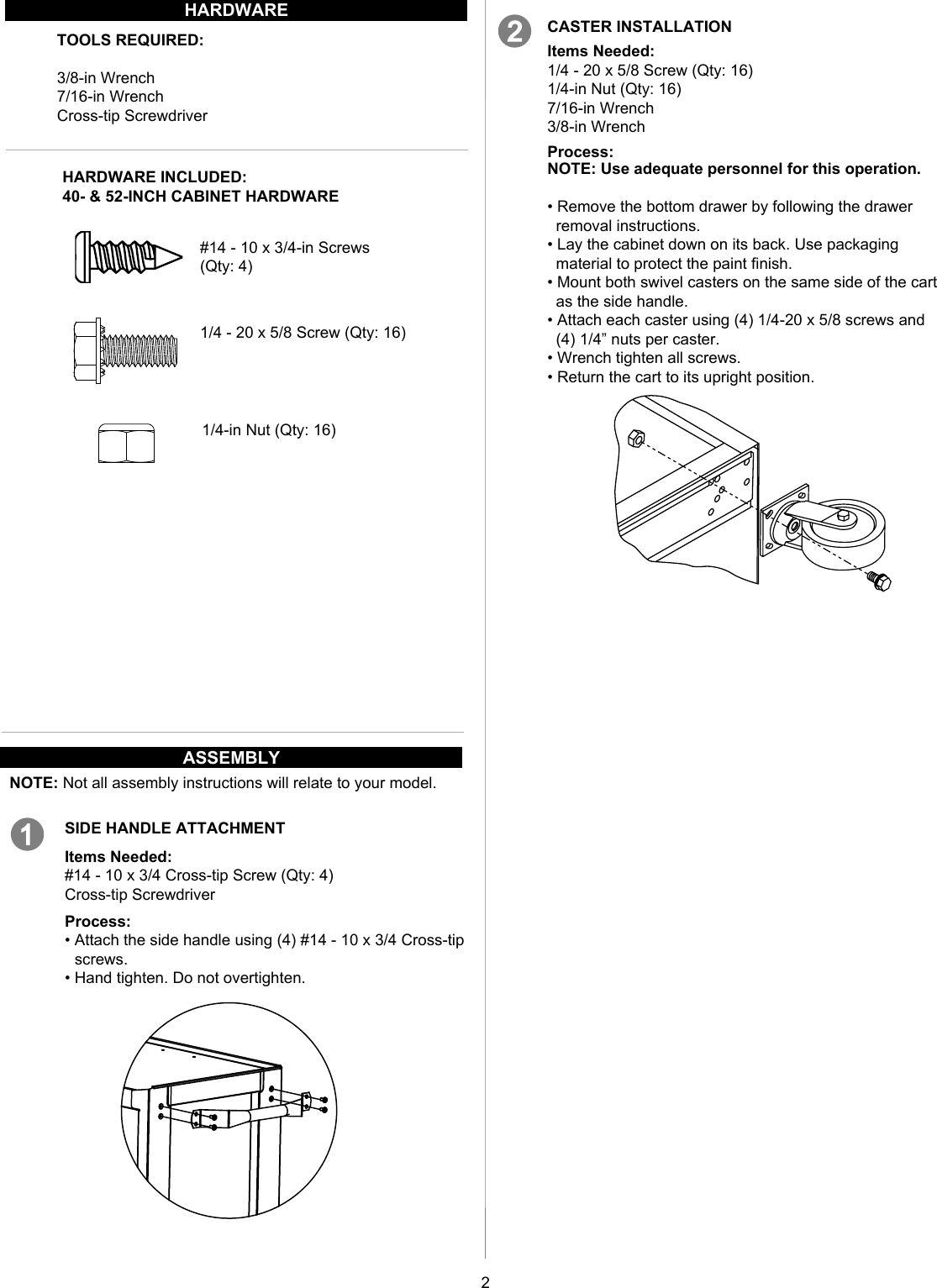 Page 2 of 8 - Craftsman 706586400 User Manual  TOOL CHEST - Manuals And Guides 1610106L