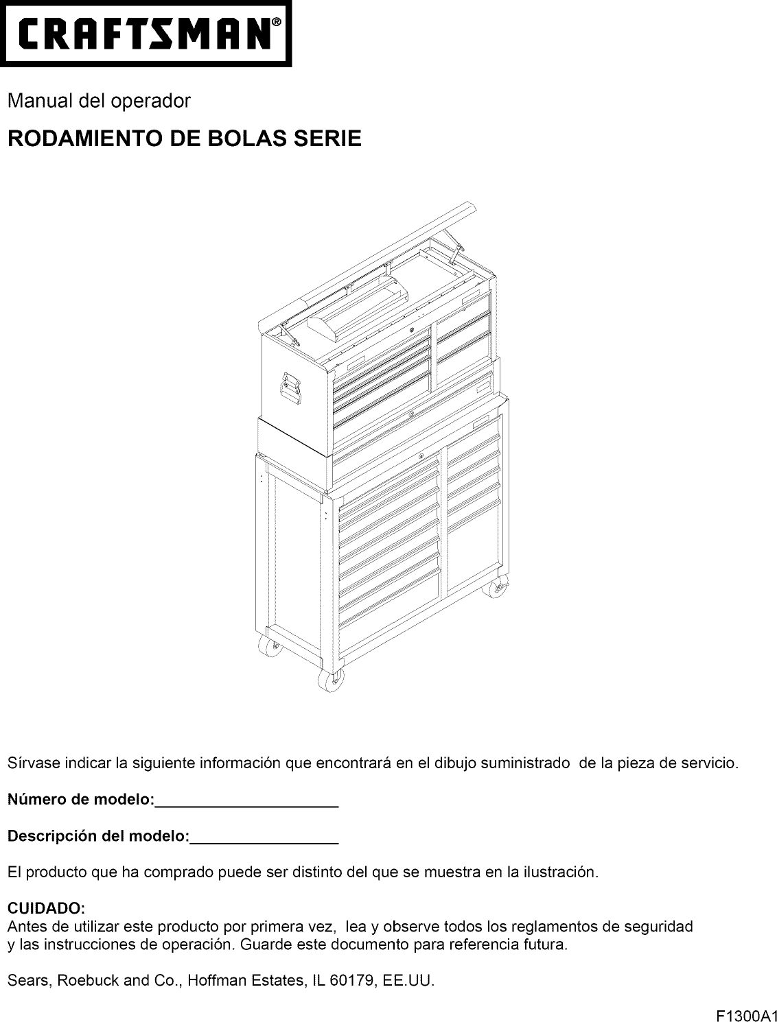 Page 5 of 8 - Craftsman 706591695 User Manual  MOBILE TOOL CART - Manuals And Guides L1003093