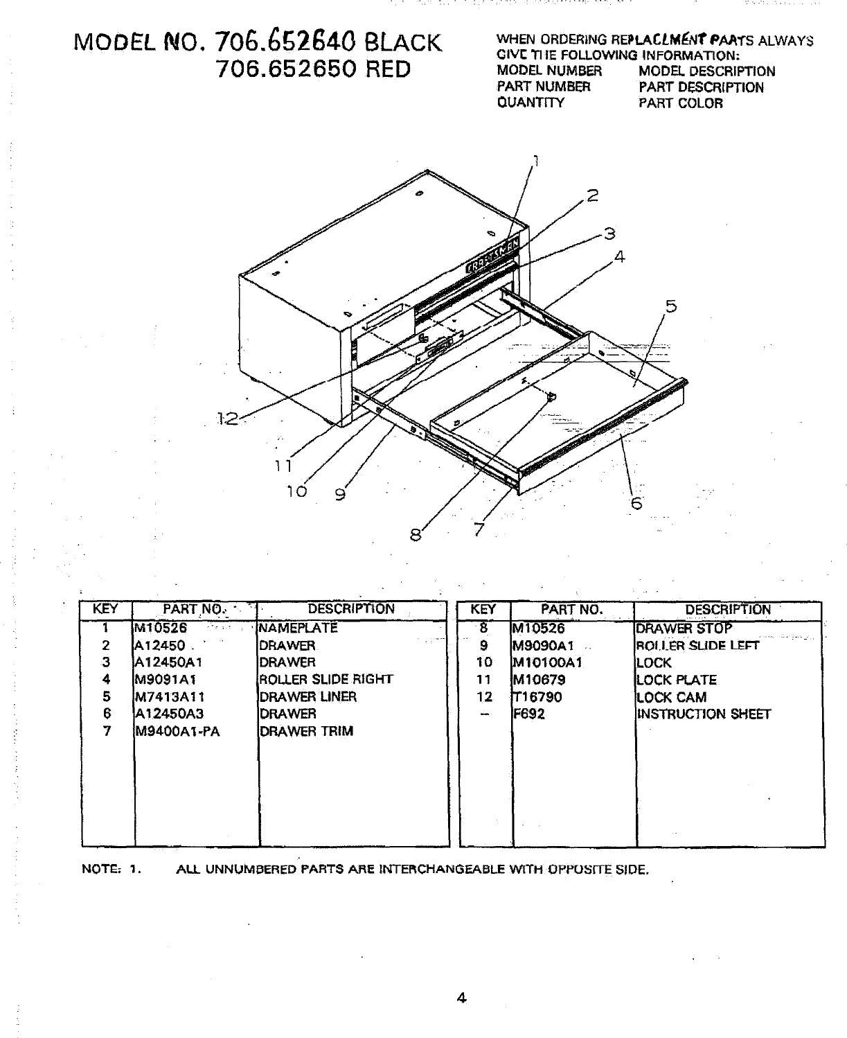 Page 5 of 11 - Craftsman 706650110 User Manual  TOOL CHEST - Manuals And Guides L0908372