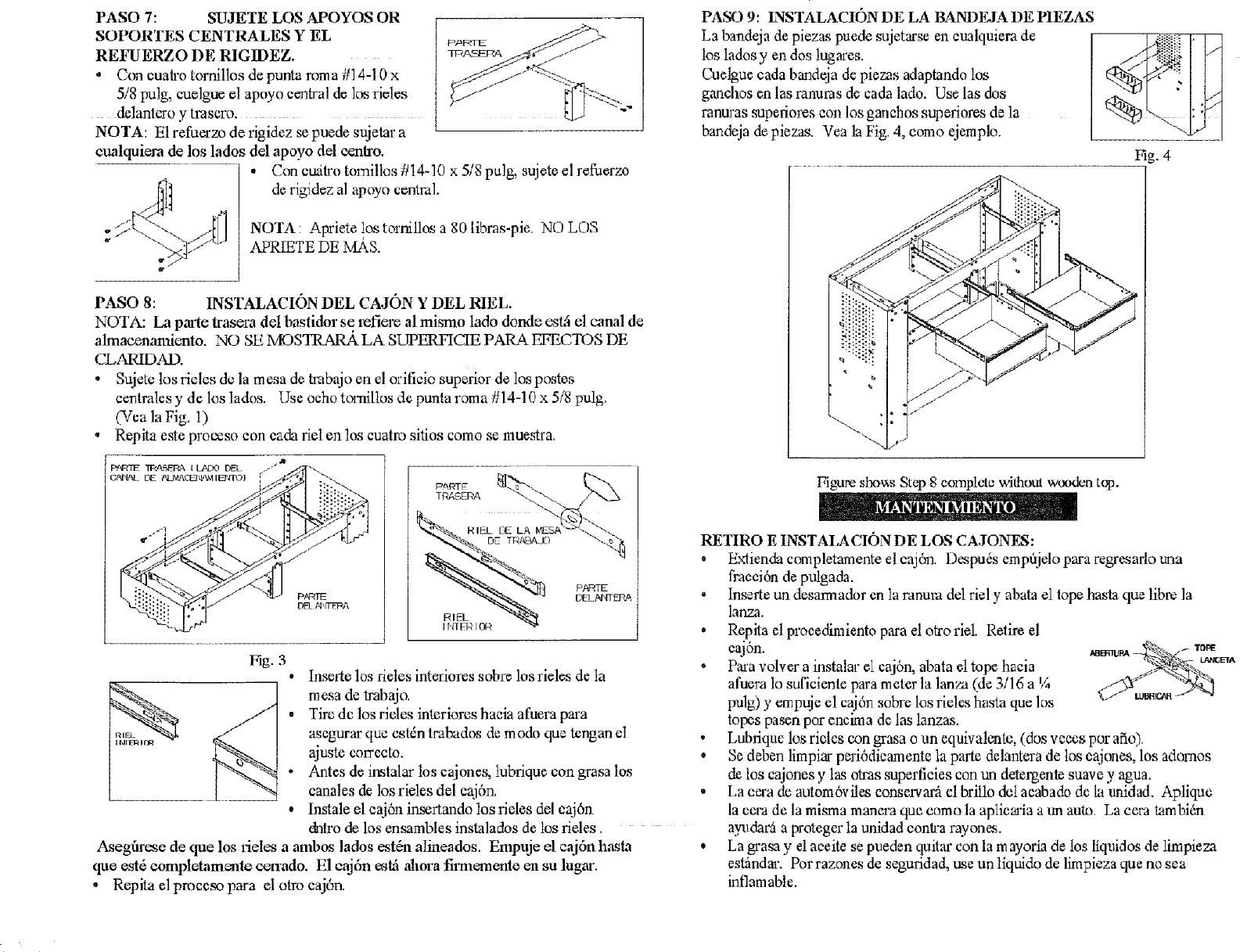 Page 8 of 8 - Craftsman 706655250 User Manual  2 DRAWER WORKBENCH - Manuals And Guides L0711359