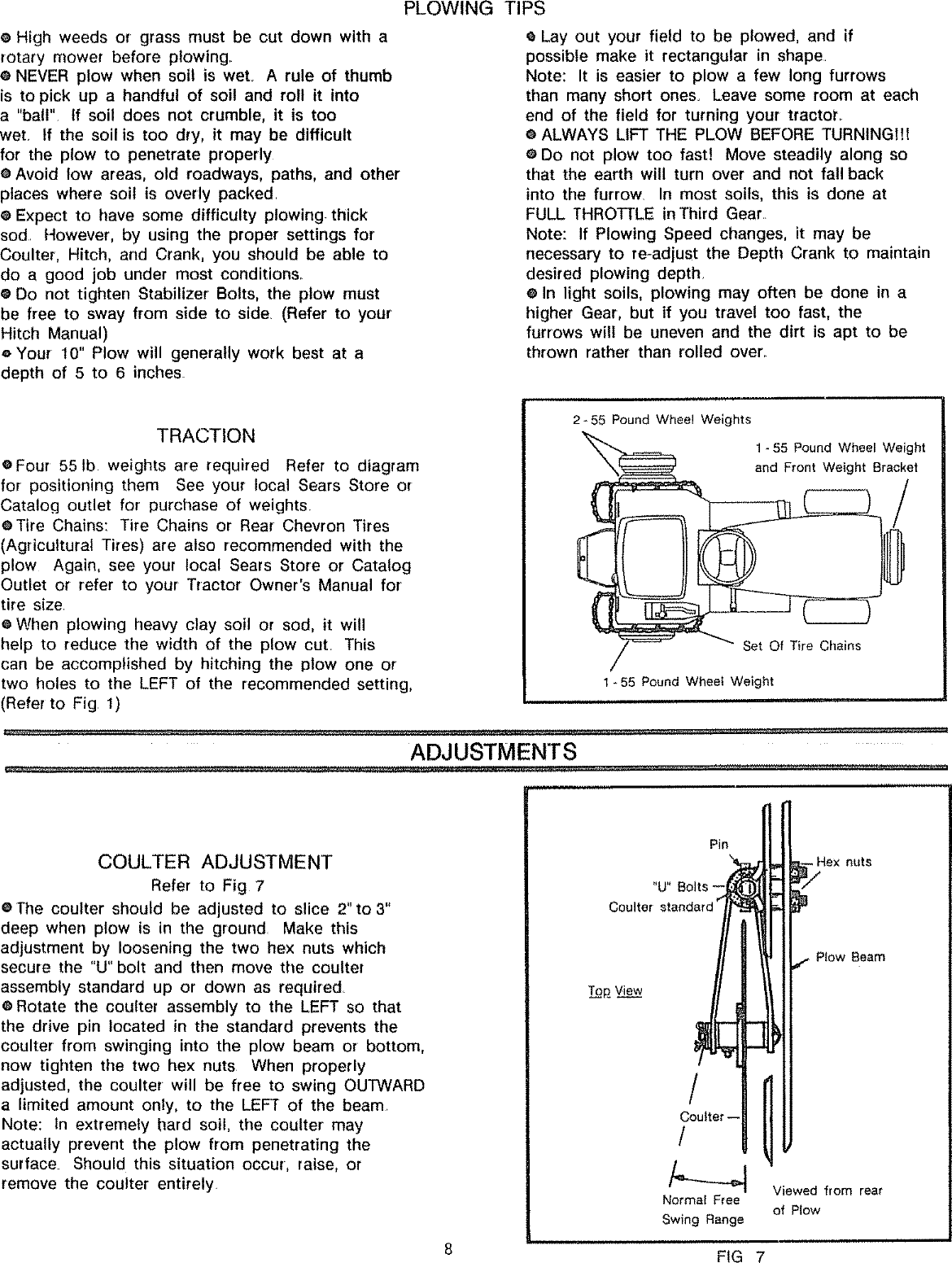 Page 8 of 11 - Craftsman 757242330 User Manual  MOLDBOARD PLOW - Manuals And Guides L0804480