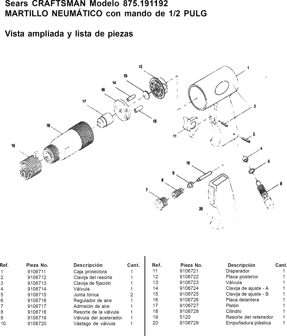 Page 7 of 9 - Craftsman 875191192 User Manual  AIR HAMMER - Manuals And Guides L0906026