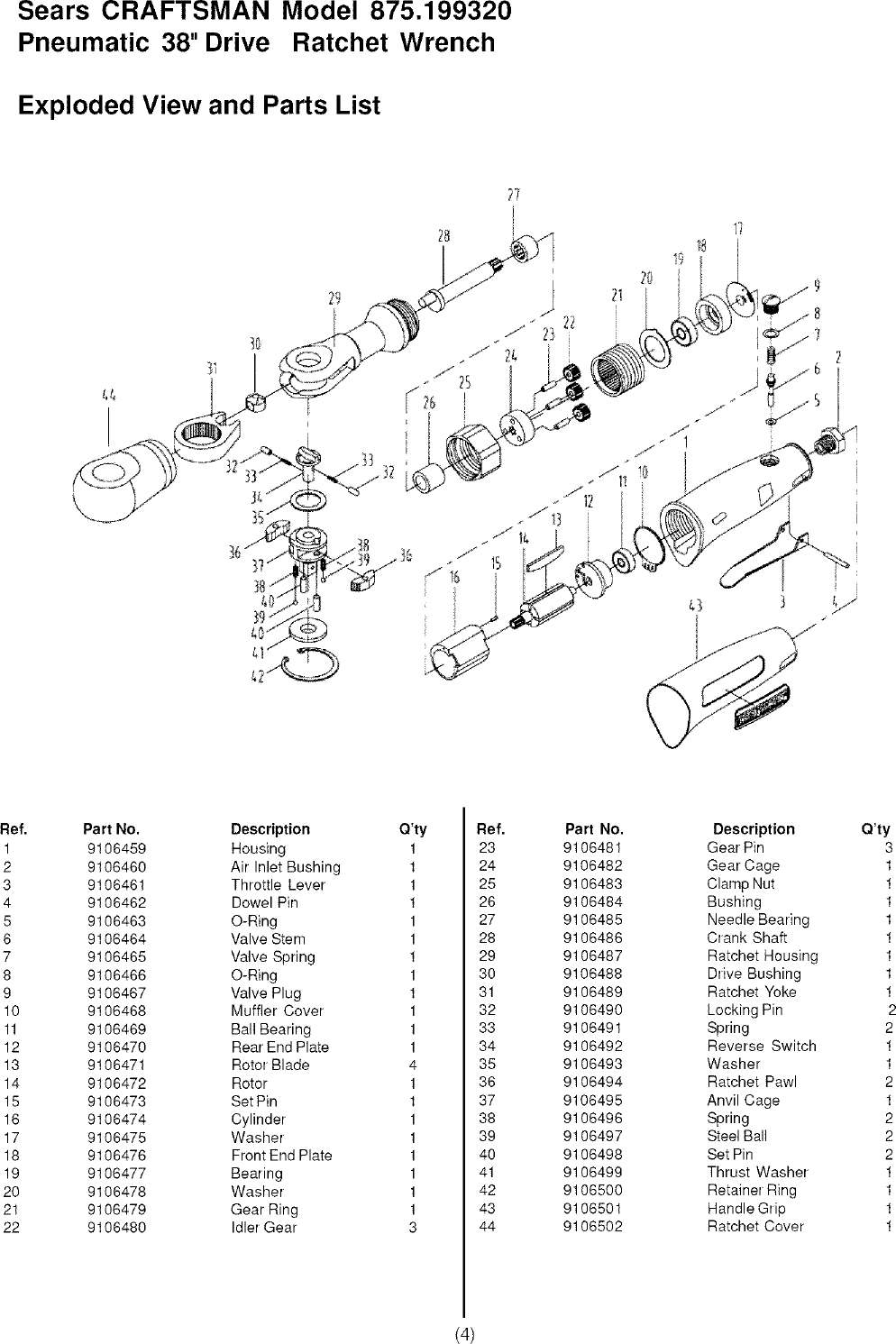 Page 4 of 6 - Craftsman 875199320 User Manual  RATCHET WRENCH - Manuals And Guides LR707542