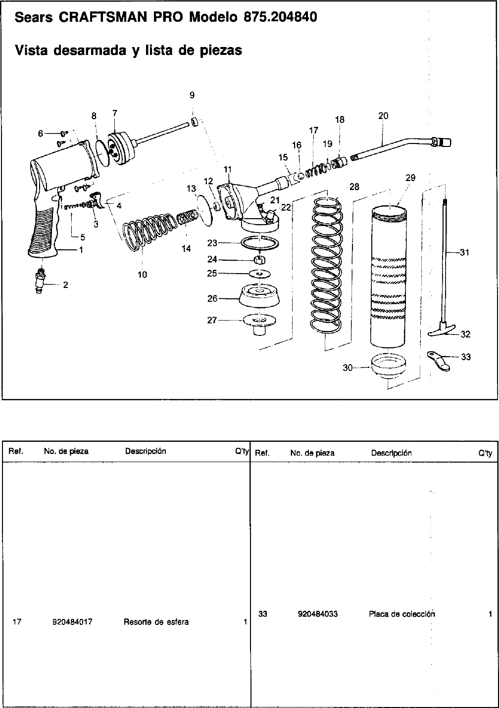 Page 7 of 8 - Craftsman 875204840 User Manual  GREASE GUN - Manuals And Guides L0403029