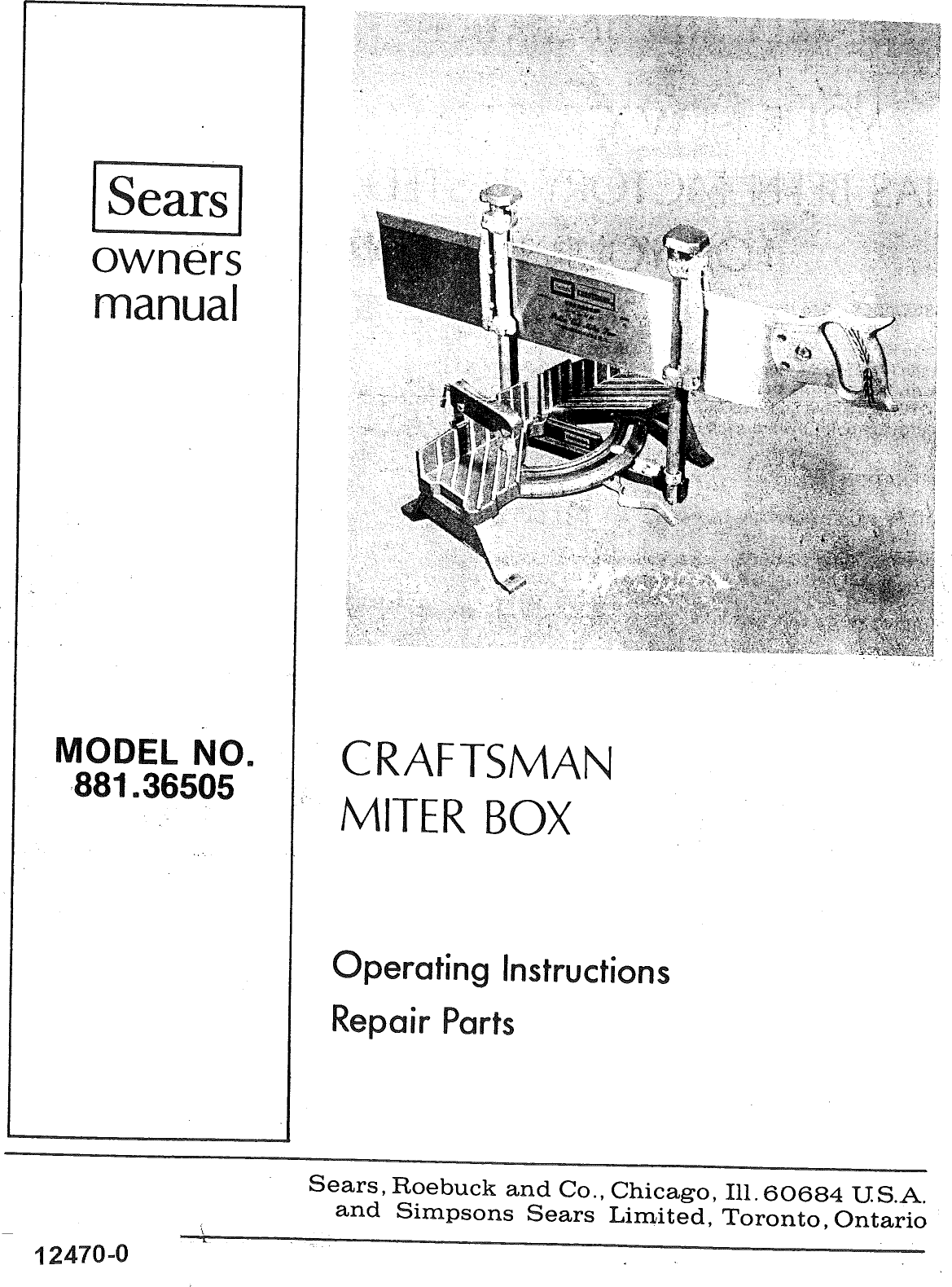 Page 1 of 6 - Craftsman 88136505 User Manual  MITER BOX - Manuals And Guides 1006643L