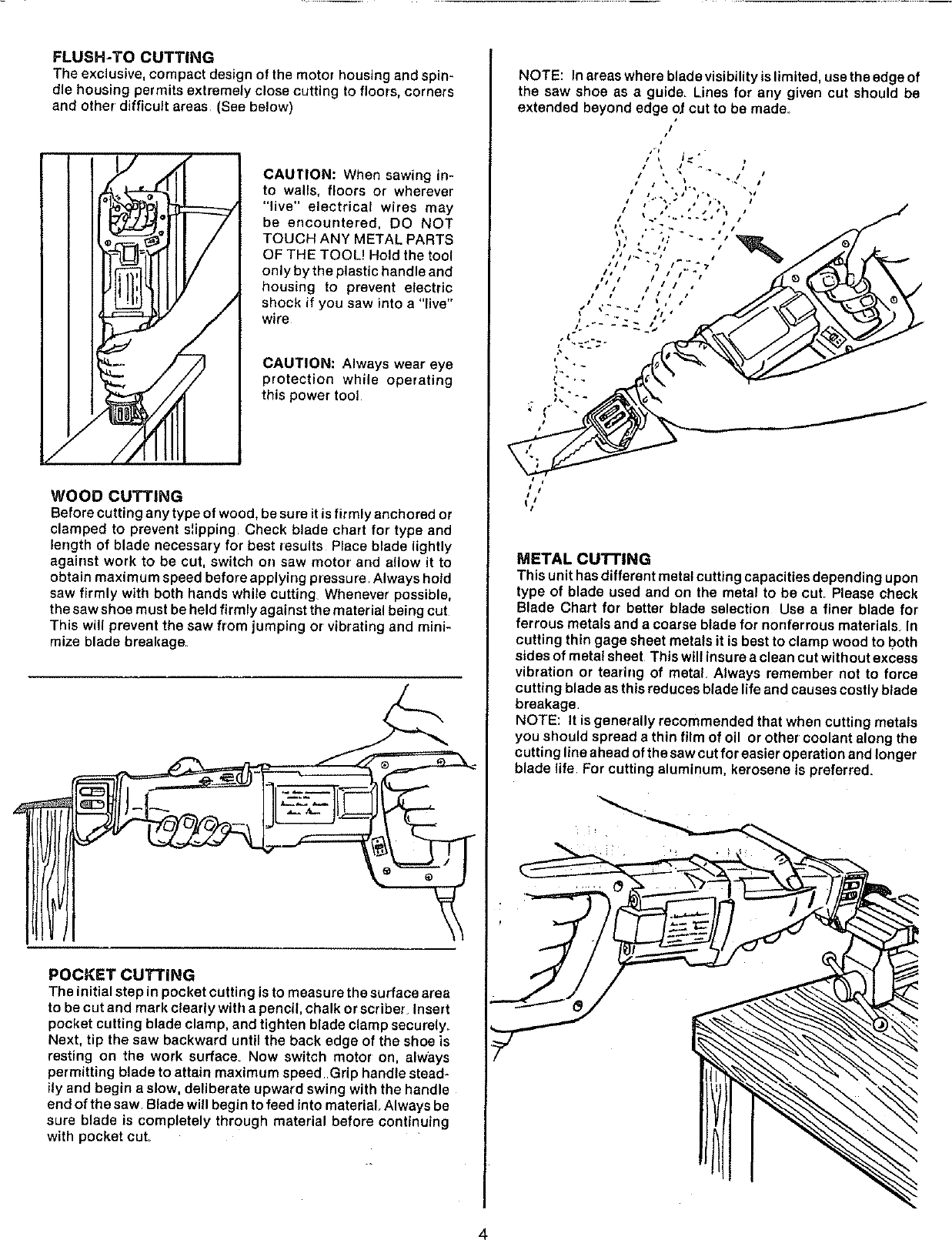 Page 4 of 8 - Craftsman 900271221 User Manual  DUAL SPEED RECIPROCATING SAW - Manuals And Guides L0806847