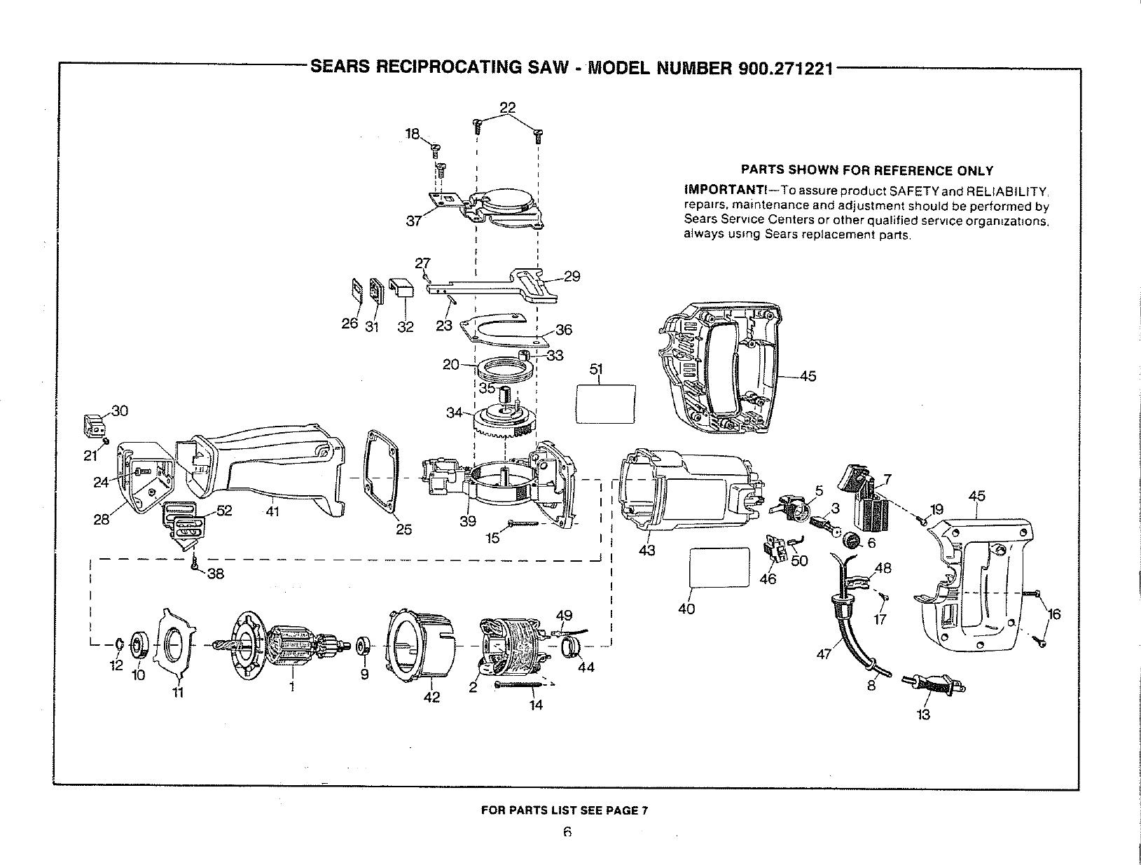 Craftsman 900271221 User Manual DUAL SPEED RECIPROCATING SAW Manuals