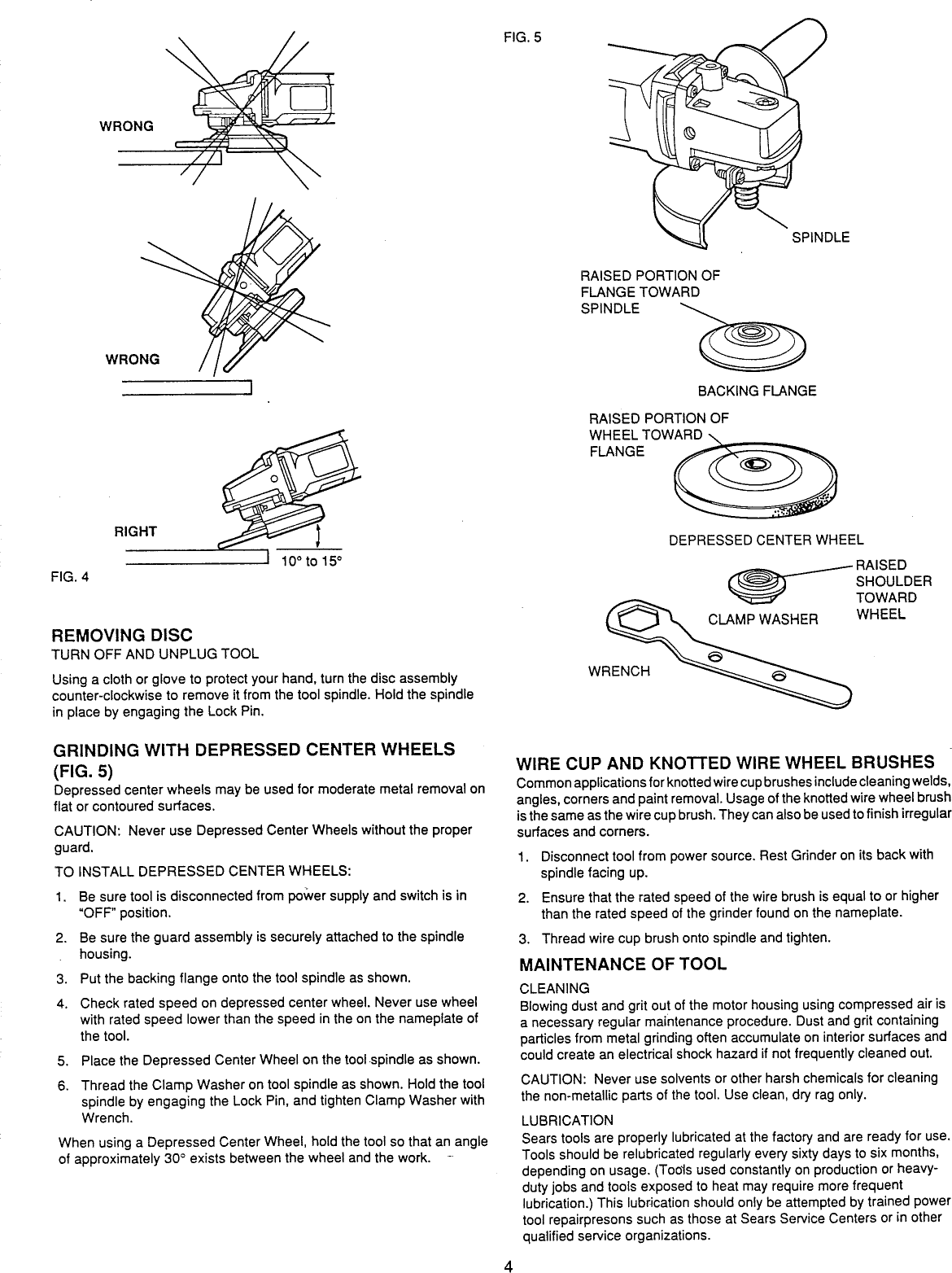 Page 4 of 8 - Craftsman 900277230 User Manual  ANGLE GRINDER - Manuals And Guides 1006464L