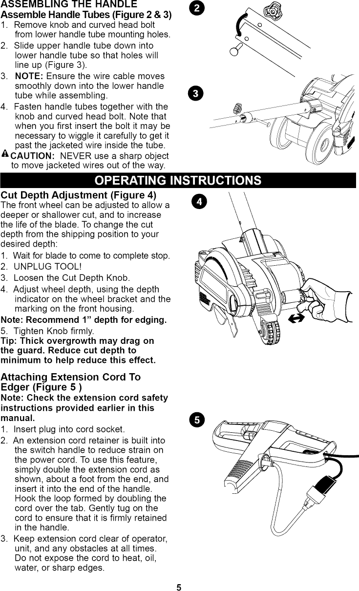 Page 5 of 11 - Craftsman 90079654 User Manual  EDGER - Manuals And Guides L0905388