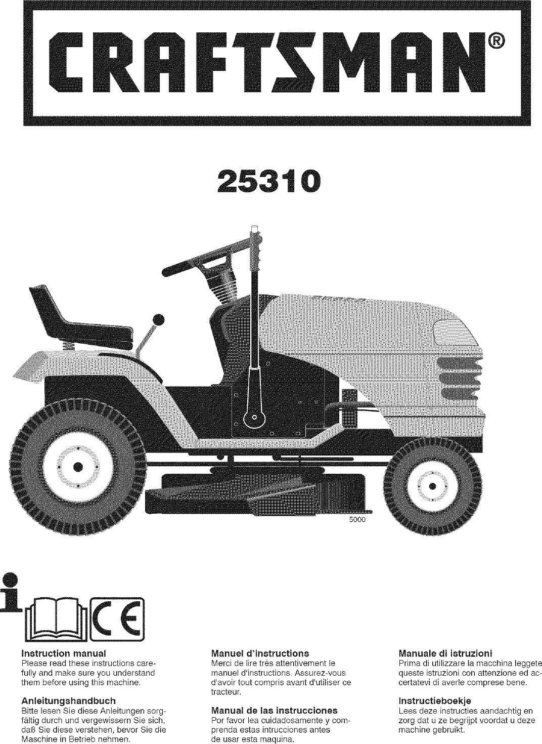 Craftsman 917253100 User Manual TRACTOR Manuals And Guides L0801258