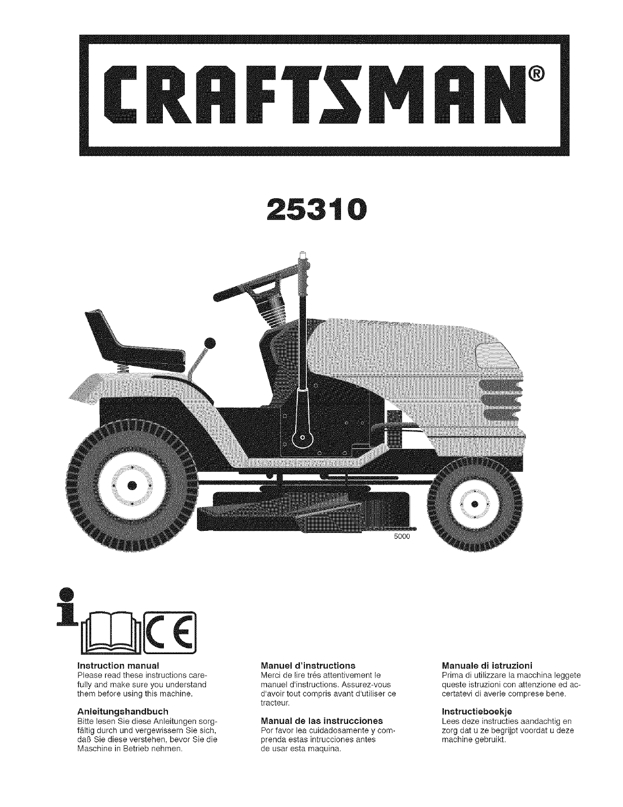 Craftsman 917253100 User Manual Tractor Manuals And Guides L0801258