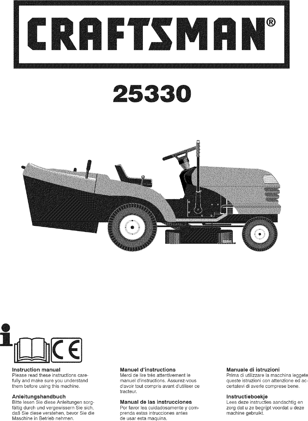 Craftsman 917253300 User Manual TRACTOR Manuals And Guides L0803330