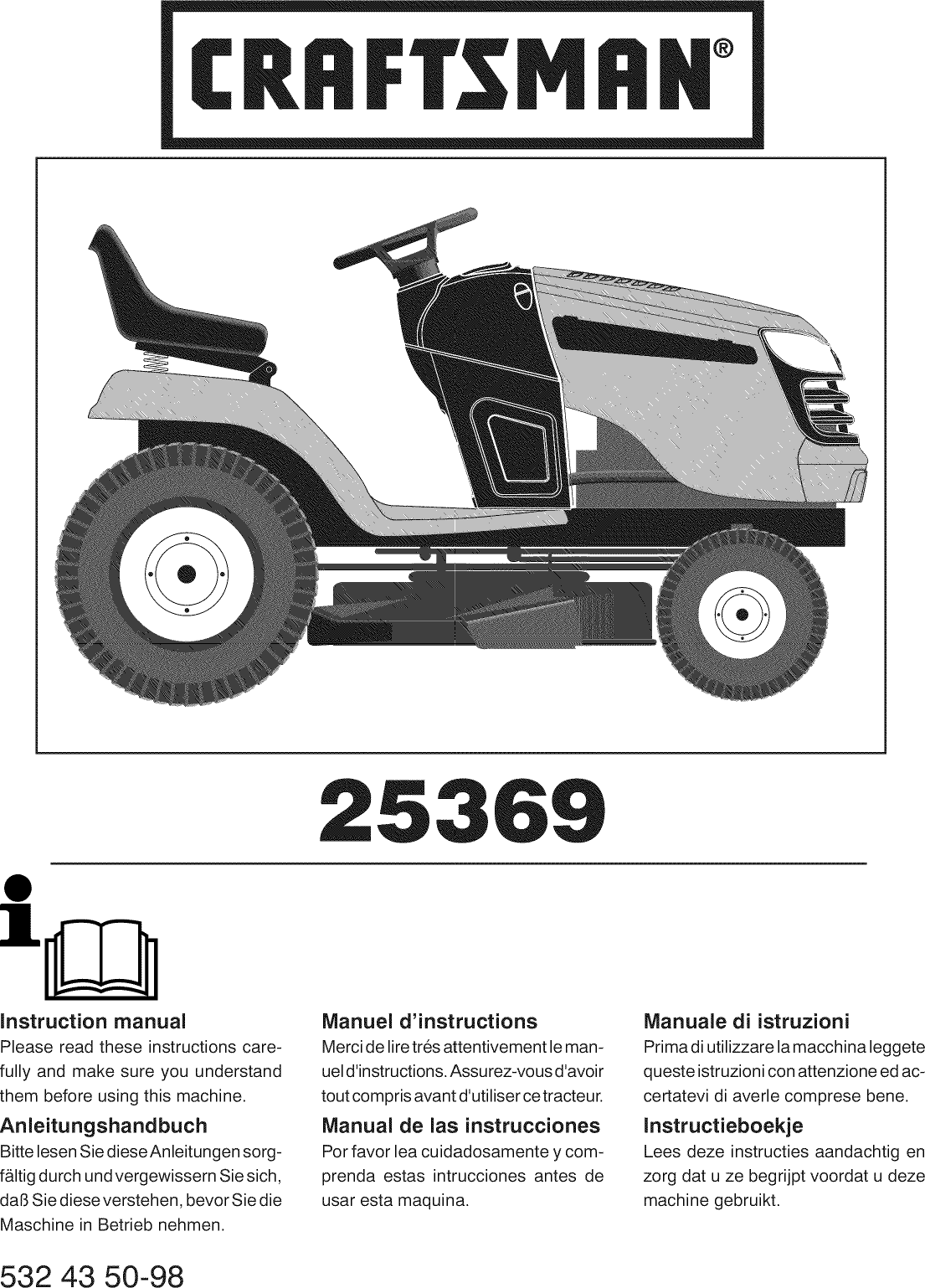 Craftsman 917253691 User Manual TRACTOR Manuals And Guides L1002320