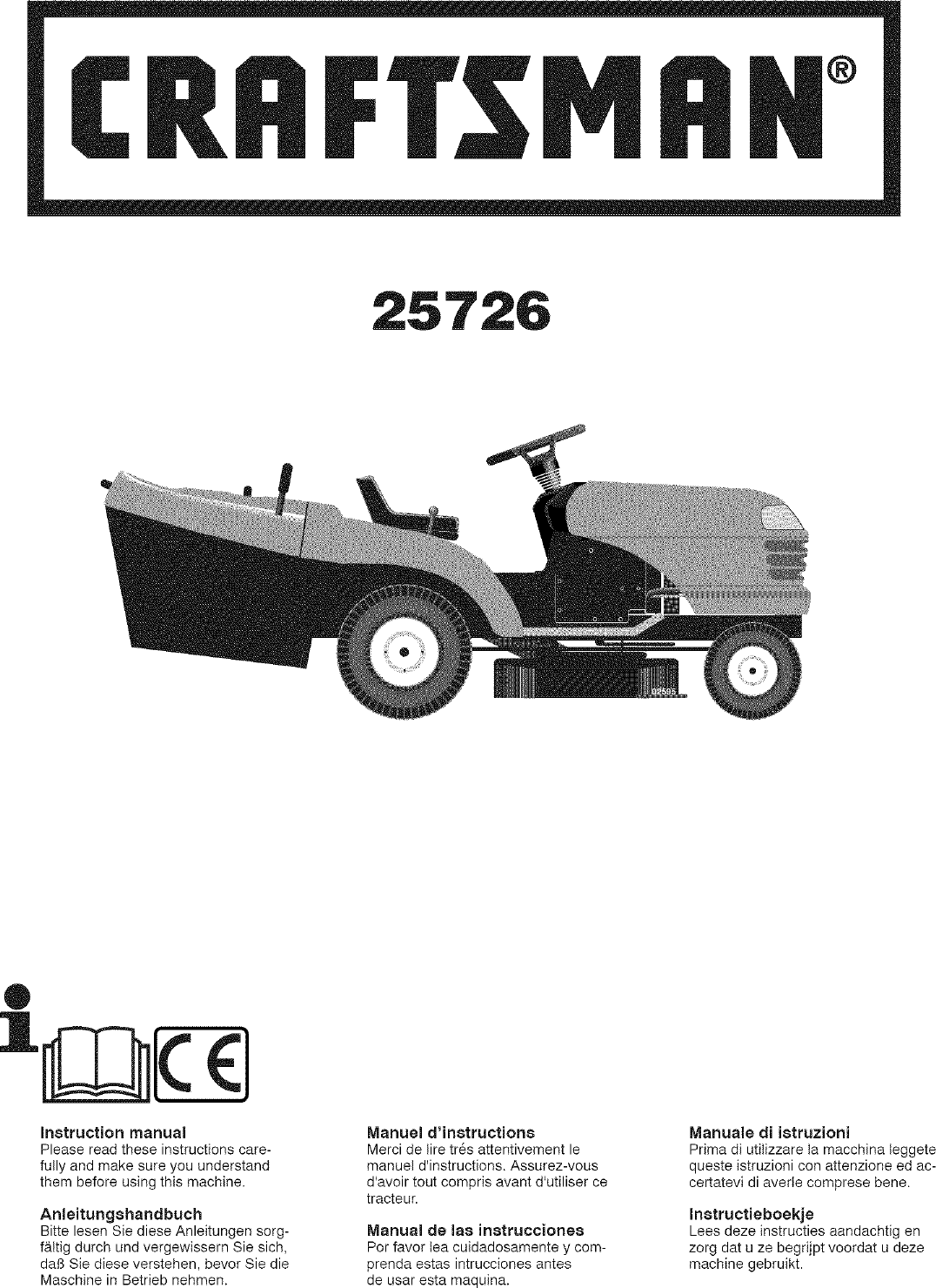 Craftsman 917257260 User Manual TRACTOR Manuals And Guides L0803688