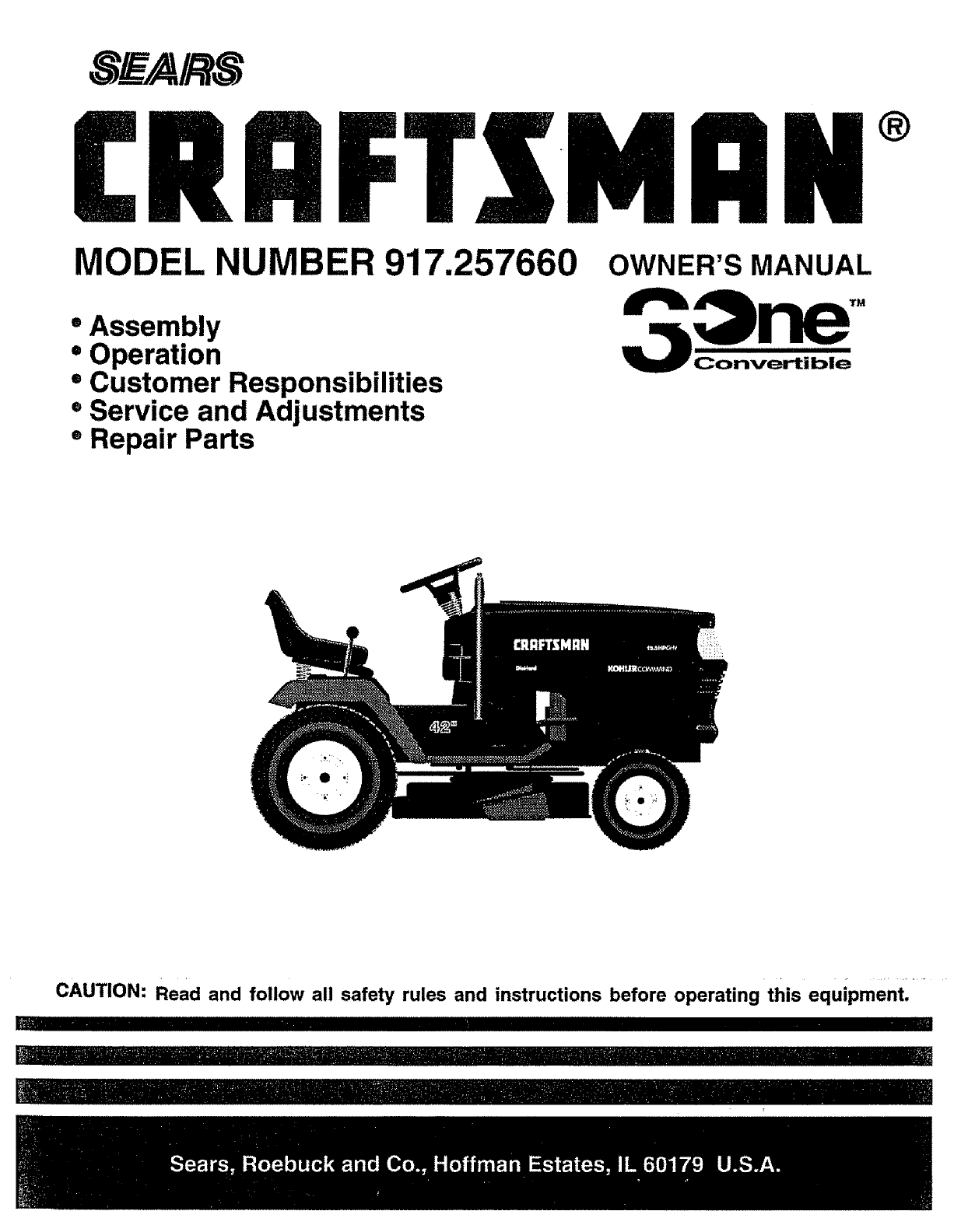 Craftsman 917270781 Front Engine Lawn Tractor Parts Sears Partsdirect