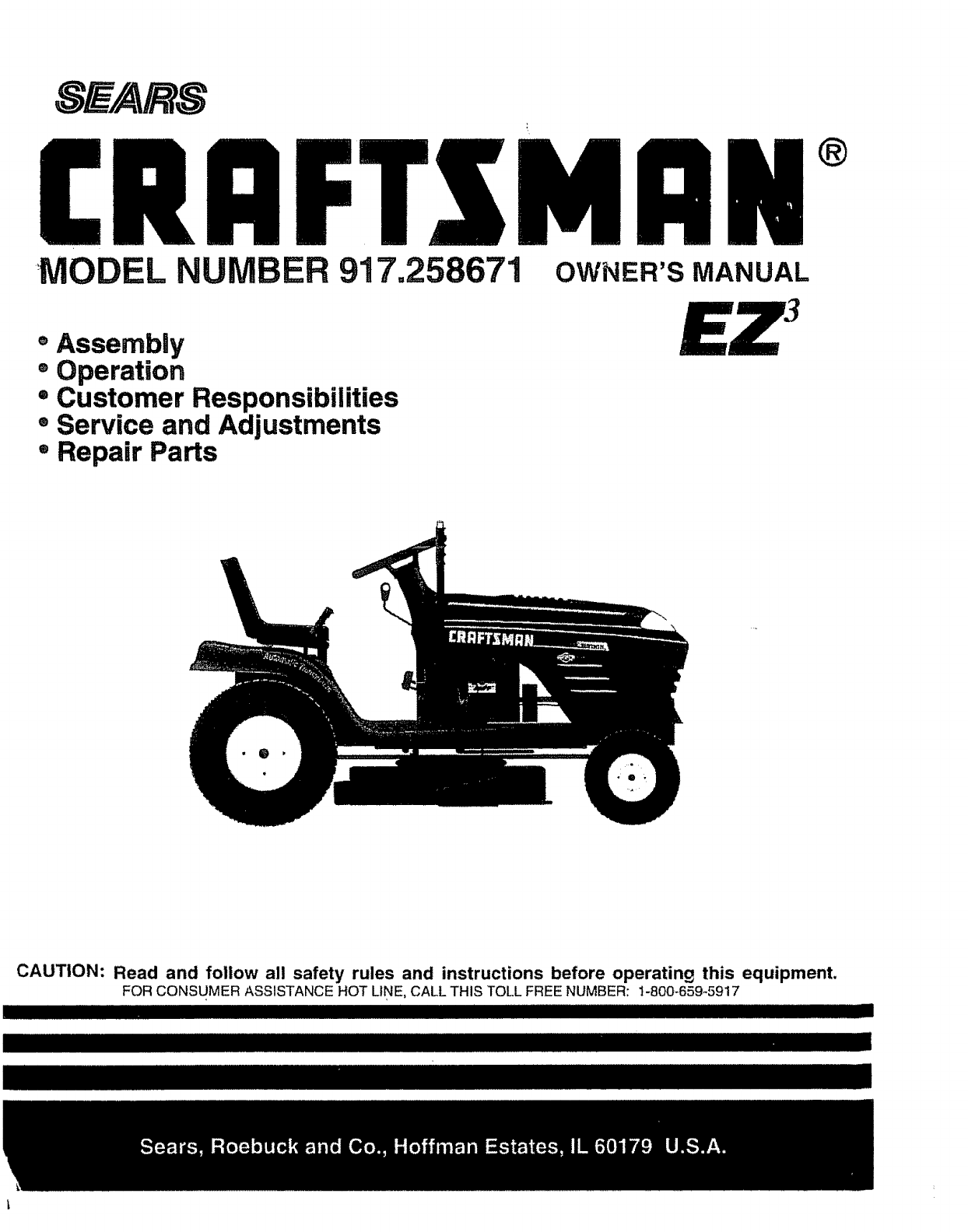 Craftsman Lawn Tractor 917 Manual