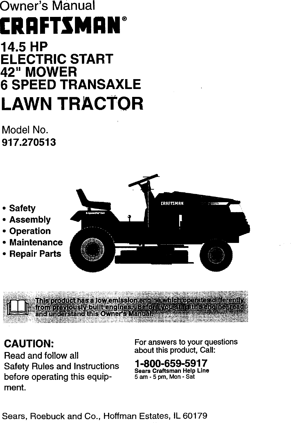 Craftsman Lawn Mower 917.377 Manual