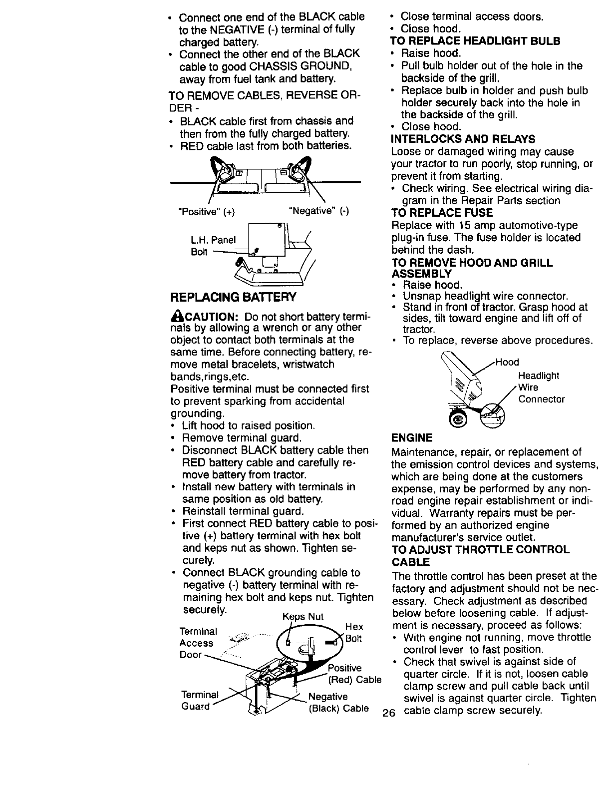 Craftsman 917270781 User Manual TRACTOR Manuals And Guides L9910398
