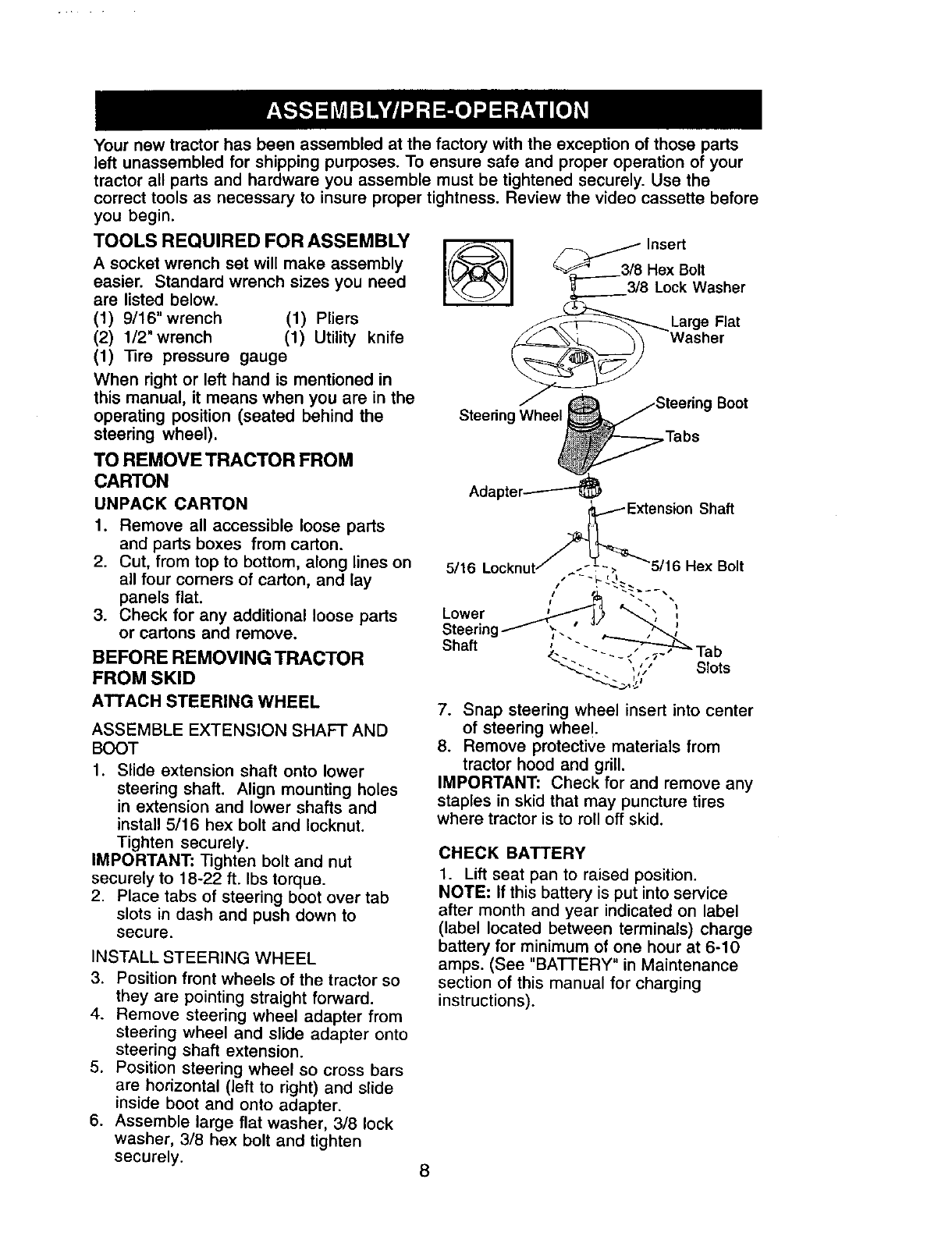 Craftsman 917272058 User Manual LAWN TRACTOR Manuals And Guides L0205011