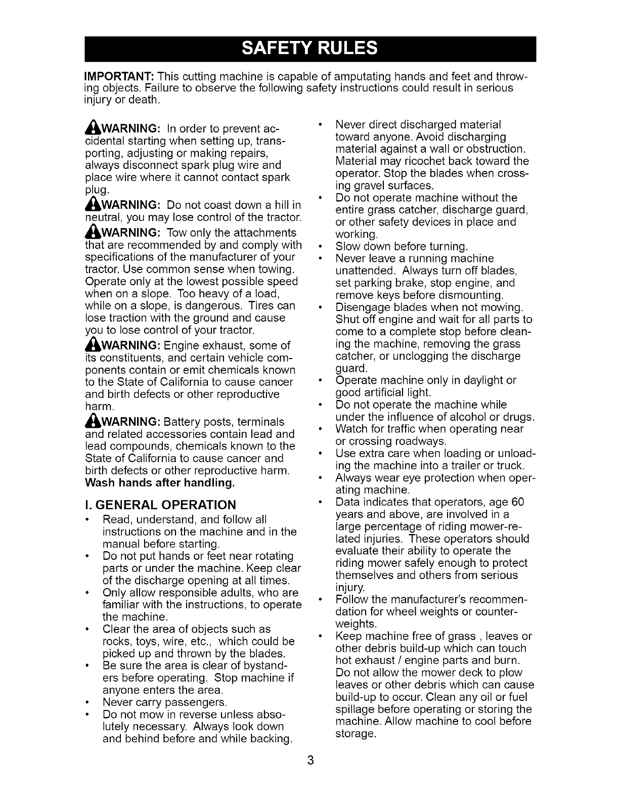 Craftsman 917275630 User Manual TRACTOR Manuals And Guides L0409593