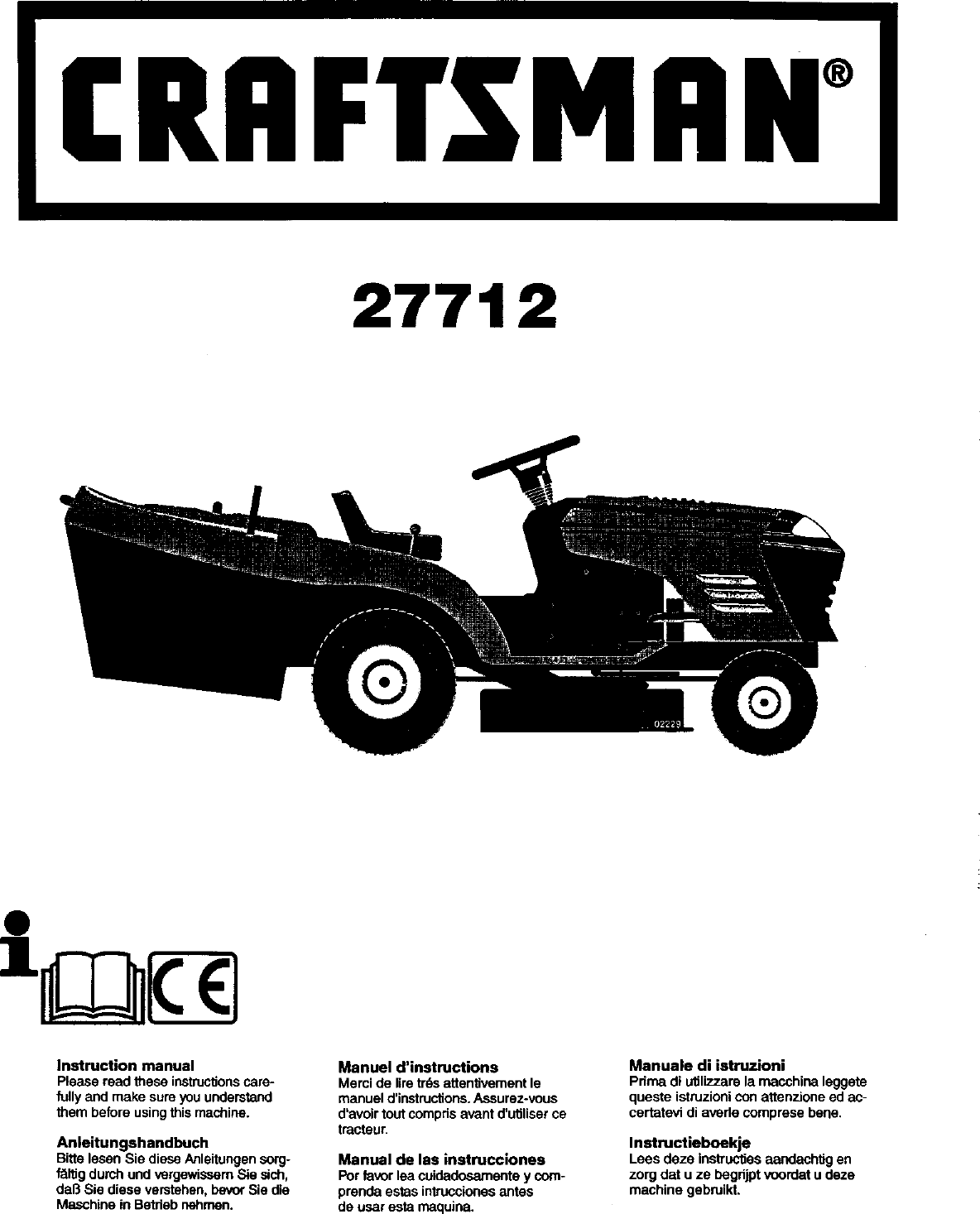 Craftsman 917277122 User Manual LAWN TRACTOR Manuals And Guides L0402253