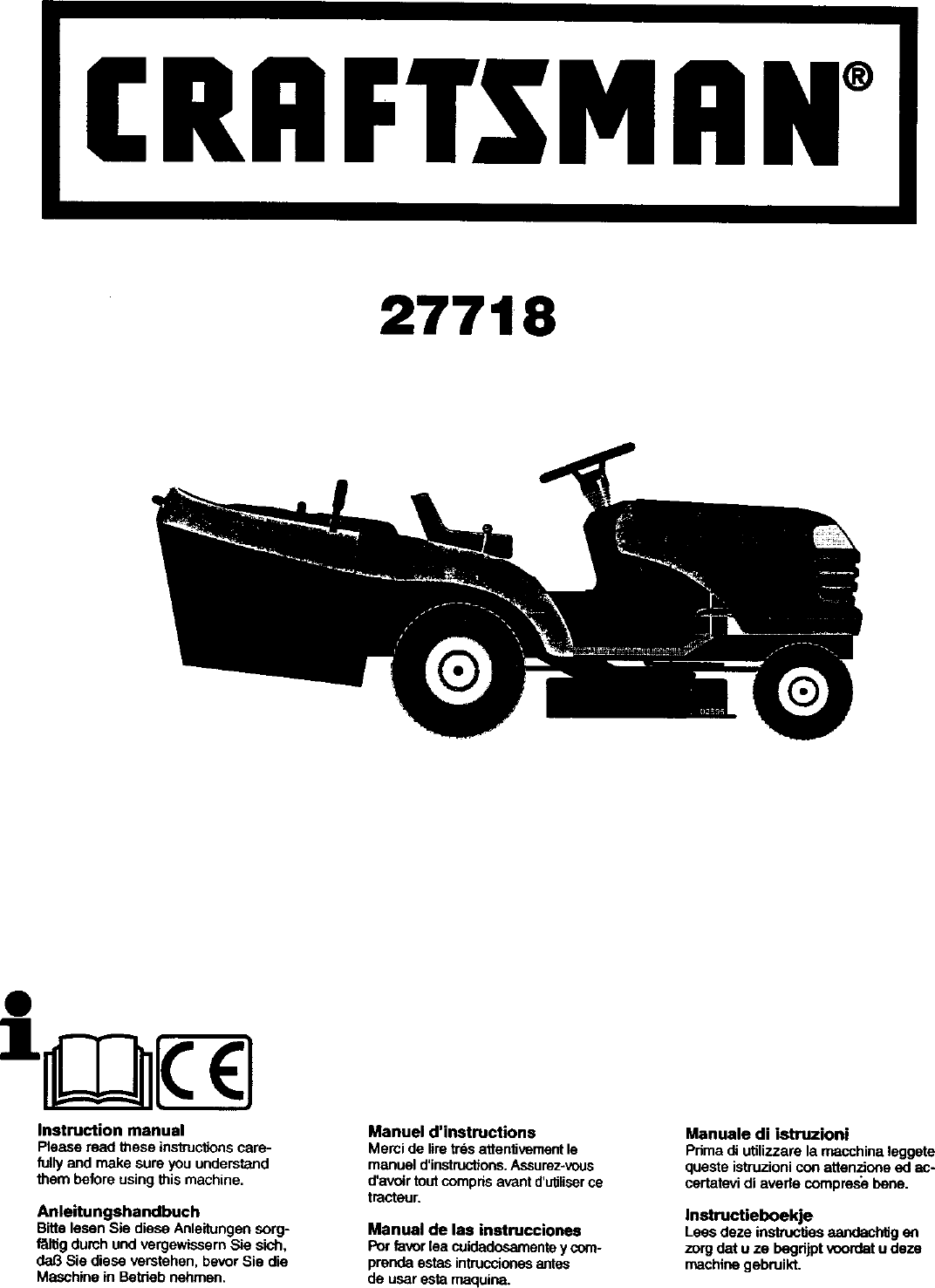 Craftsman 917277180 User Manual LAWN TRACTOR Manuals And Guides L0401405